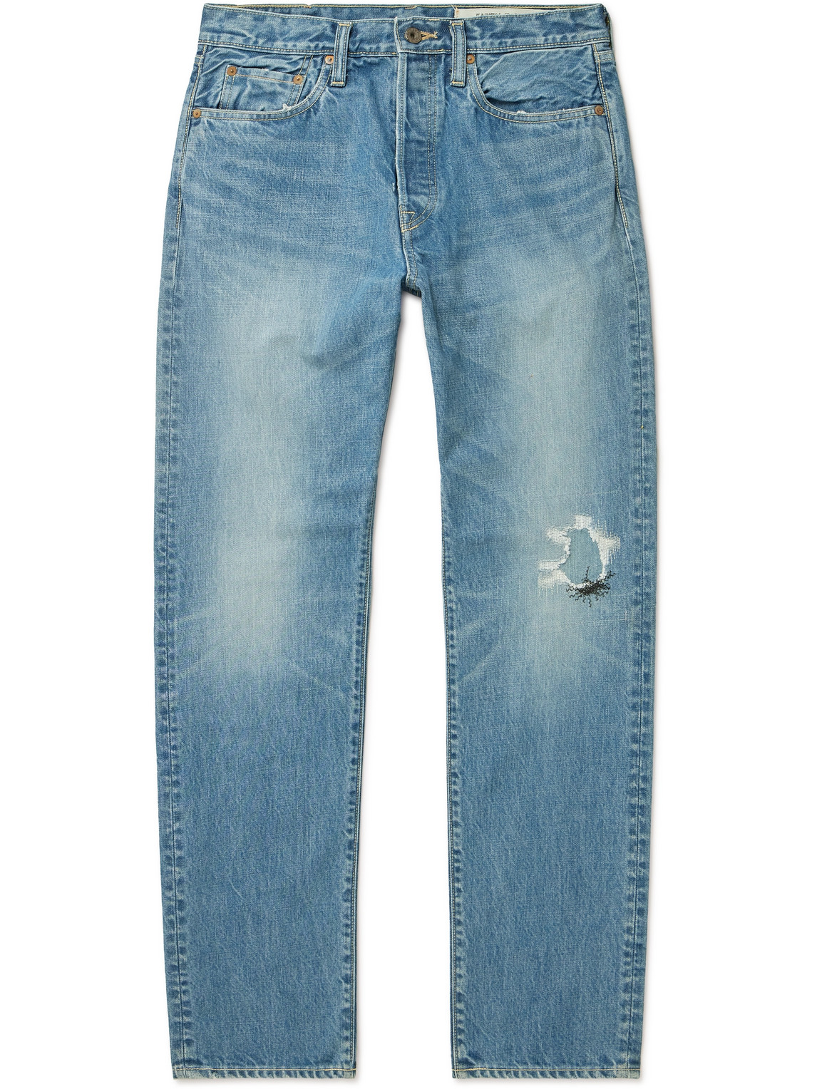 Kapital Monkey Cisco Slim-fit Distressed Jeans In Blue