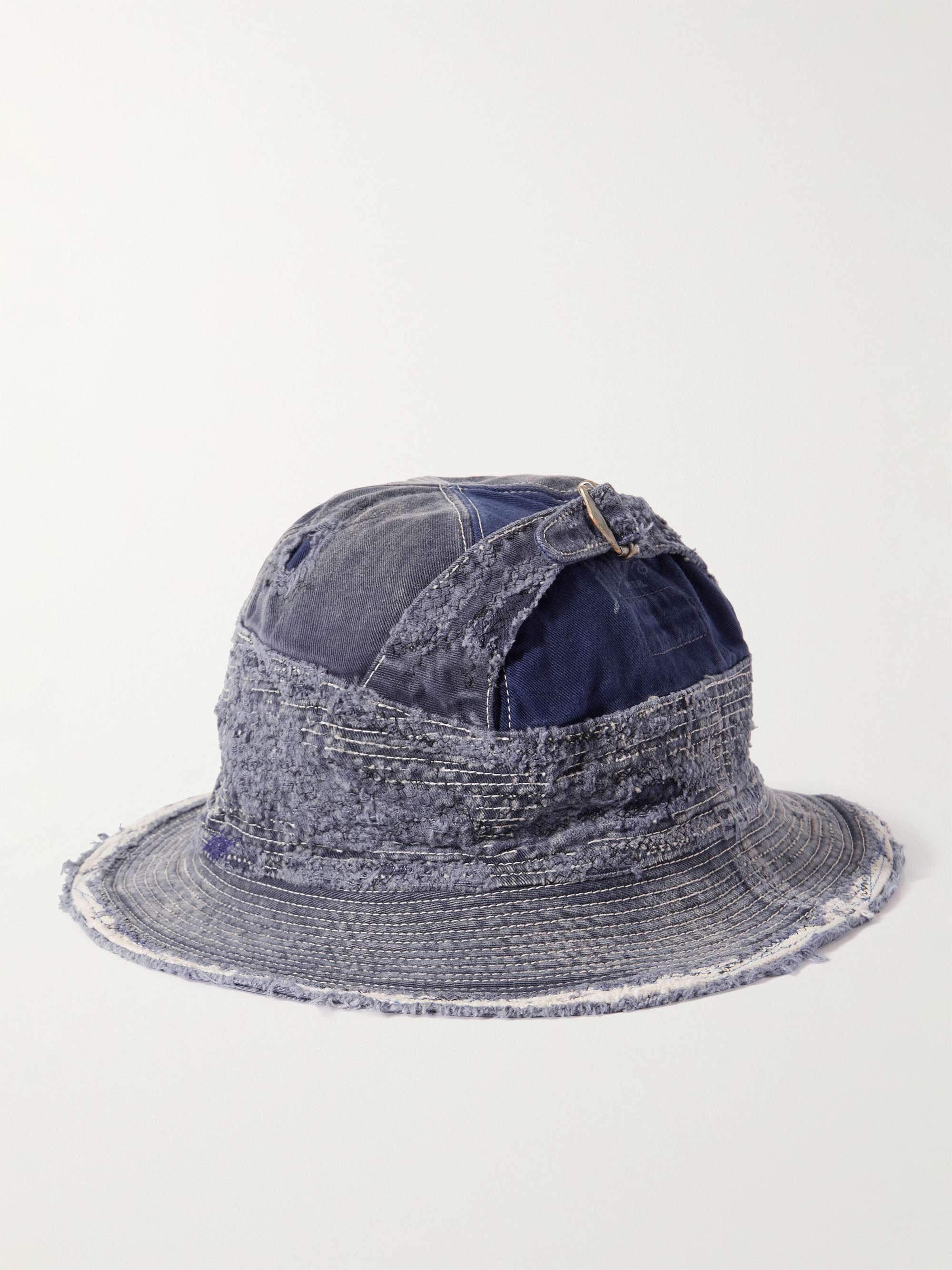 KAPITAL コットンツイル バケットハット ダメージ加工 バックル