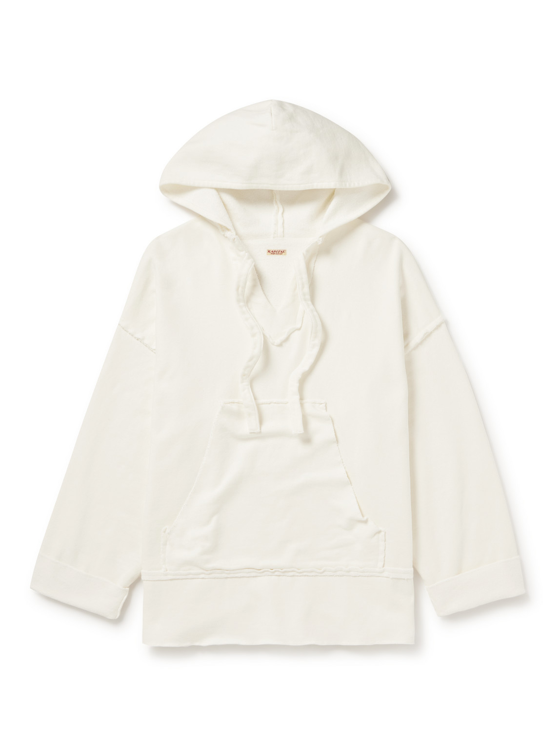 Distressed cotton jersey hoodie