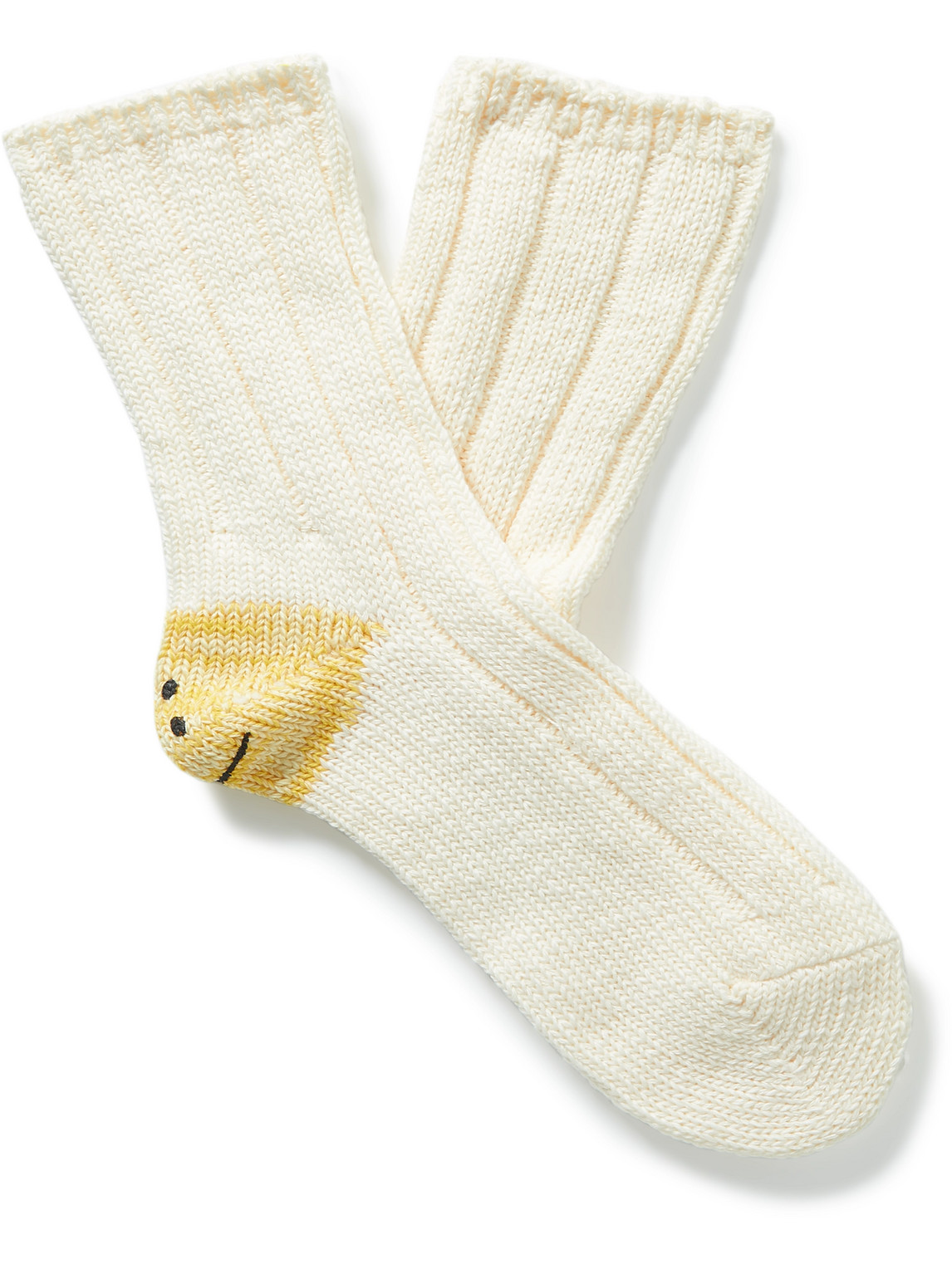 Kapital Intarsia Cotton-blend Socks In White