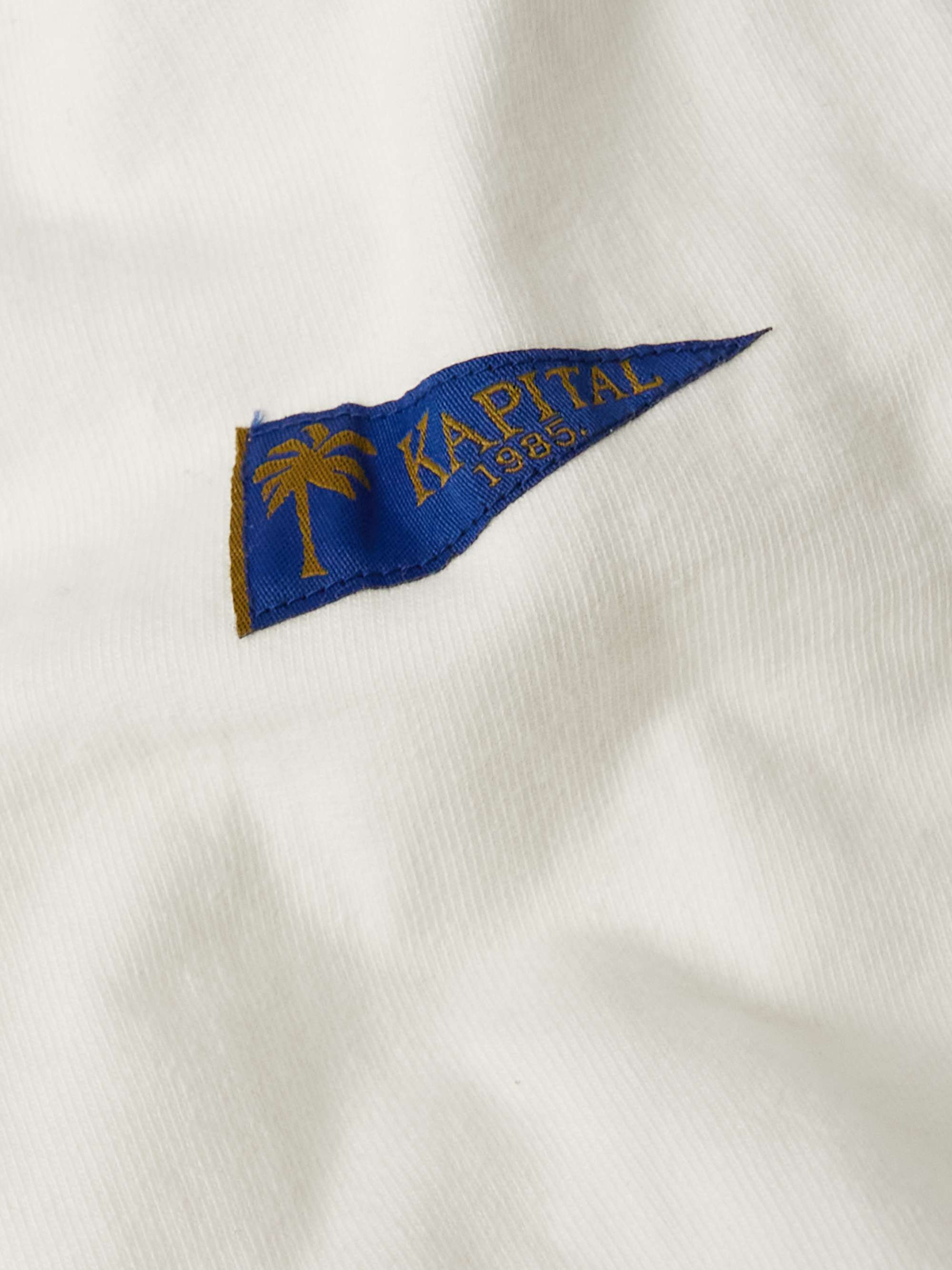 KAPITAL Logo-Appliquéd Cut-Out Printed Cotton-Jersey T-Shirt