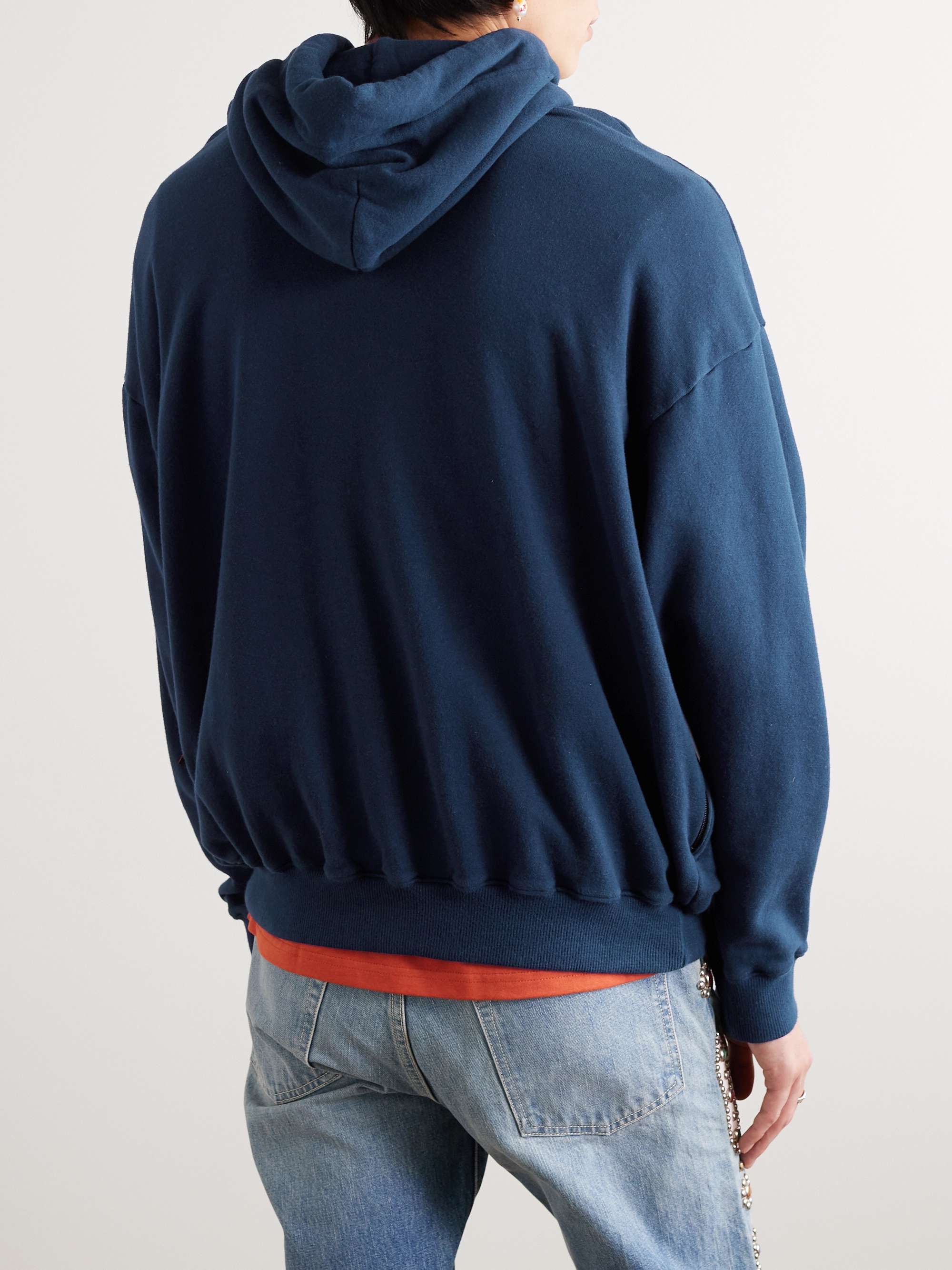 KAPITAL Maldives Jacquard-Trimmed Cotton-Blend Jersey Hoodie