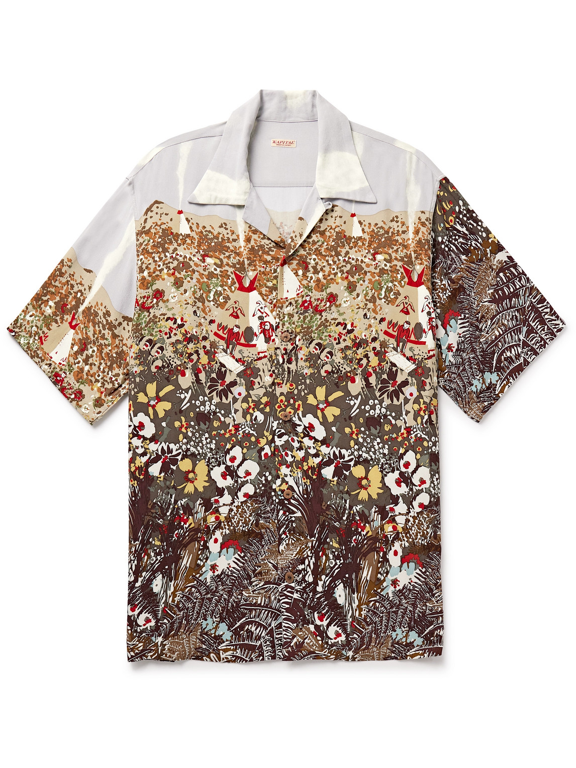 Shop Kapital Aloha Convertible-collar Printed Crepe Shirt In Multi