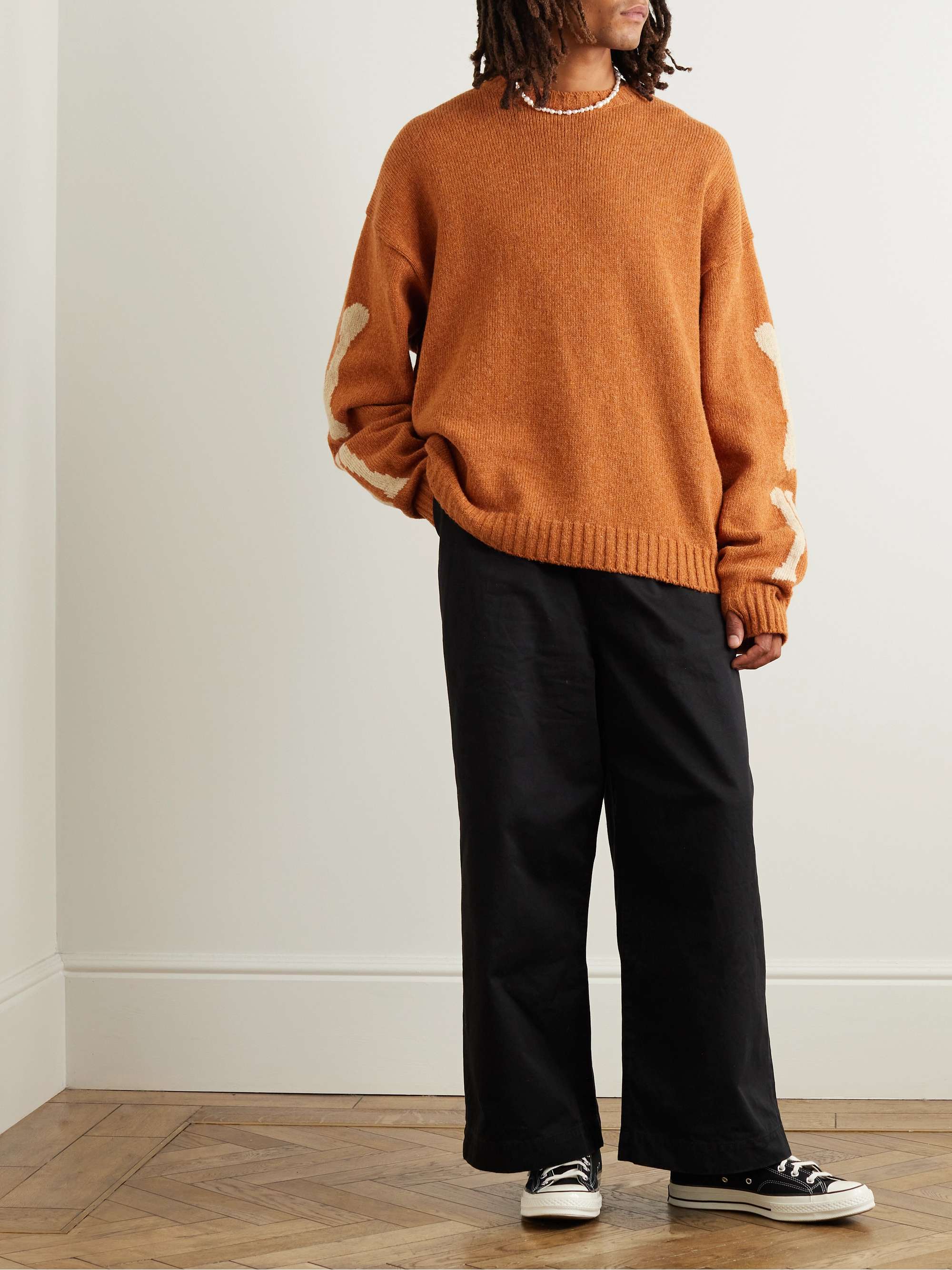 KAPITAL Nime Wide-Leg Pleated Cotton-Twill Chinos for Men | MR PORTER