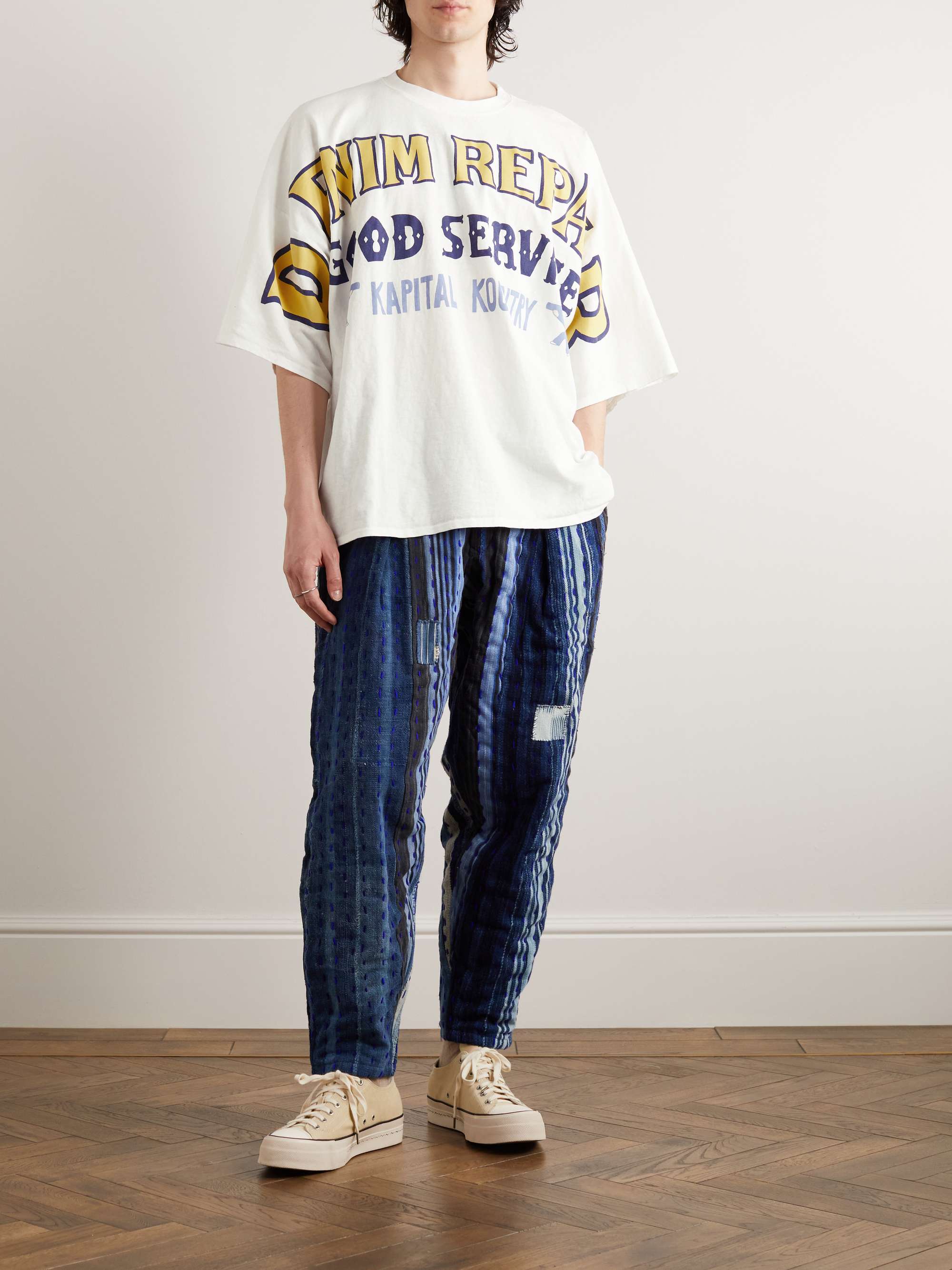 KAPITAL Oversized Printed Cotton-Jersey T-Shirt