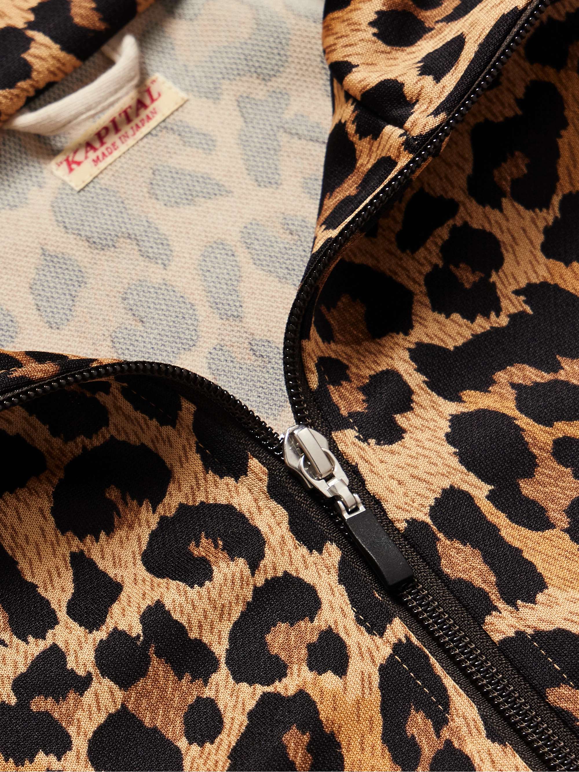 KAPITAL Webbing-Trimmed Leopard-Print Tech-Jersey Track Jacket