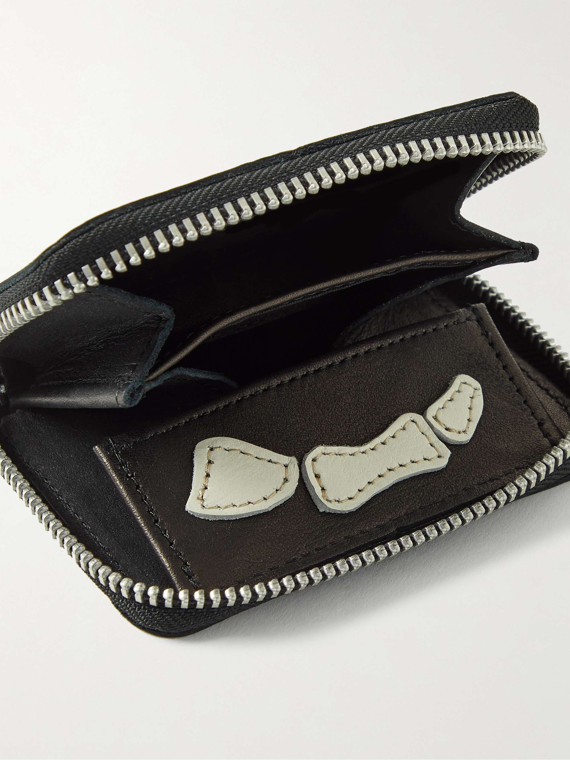 KAPITAL Thumb Up Appliquéd Leather Zip-Around Wallet