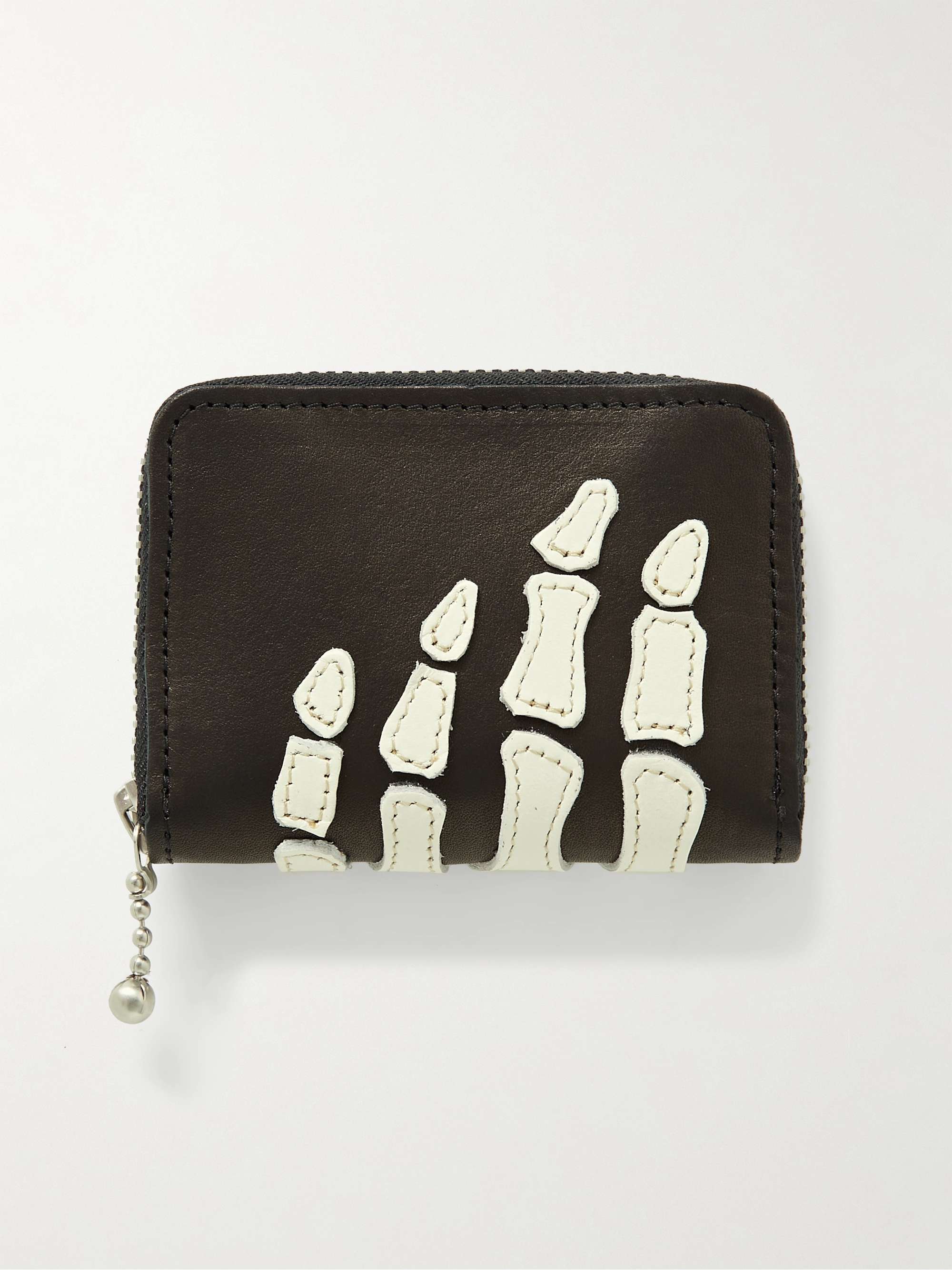 KAPITAL Thumb Up Appliquéd Leather Zip-Around Wallet