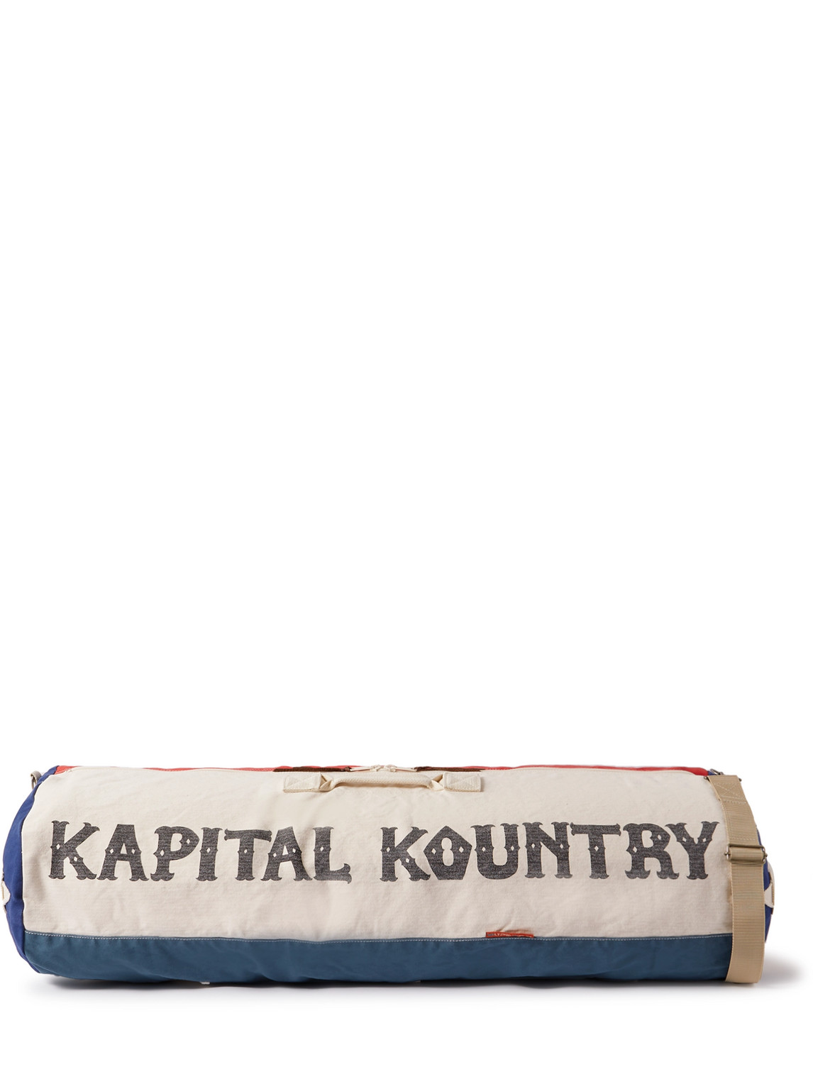 Kapital Boston Printed Canvas Duffle Bag In White