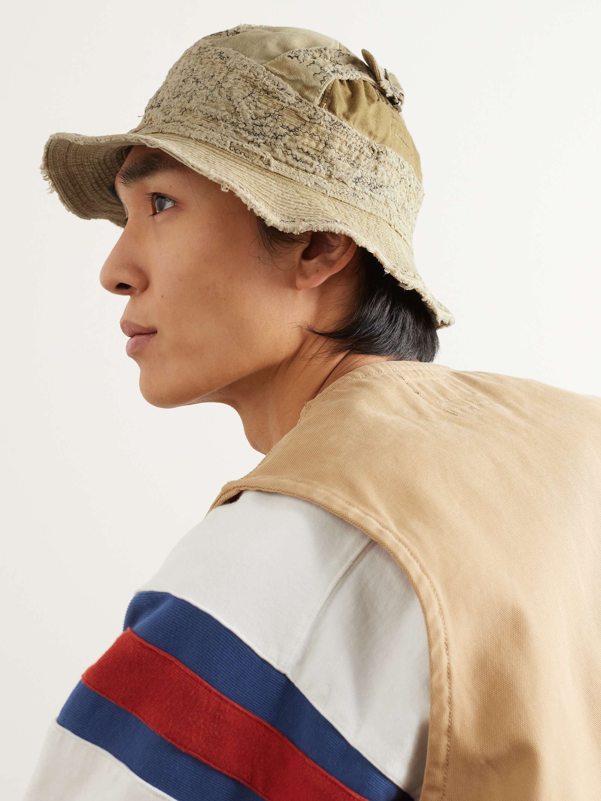 The Old Man and the Sea Distressed Buckled Cotton-Twill Bucket Hat