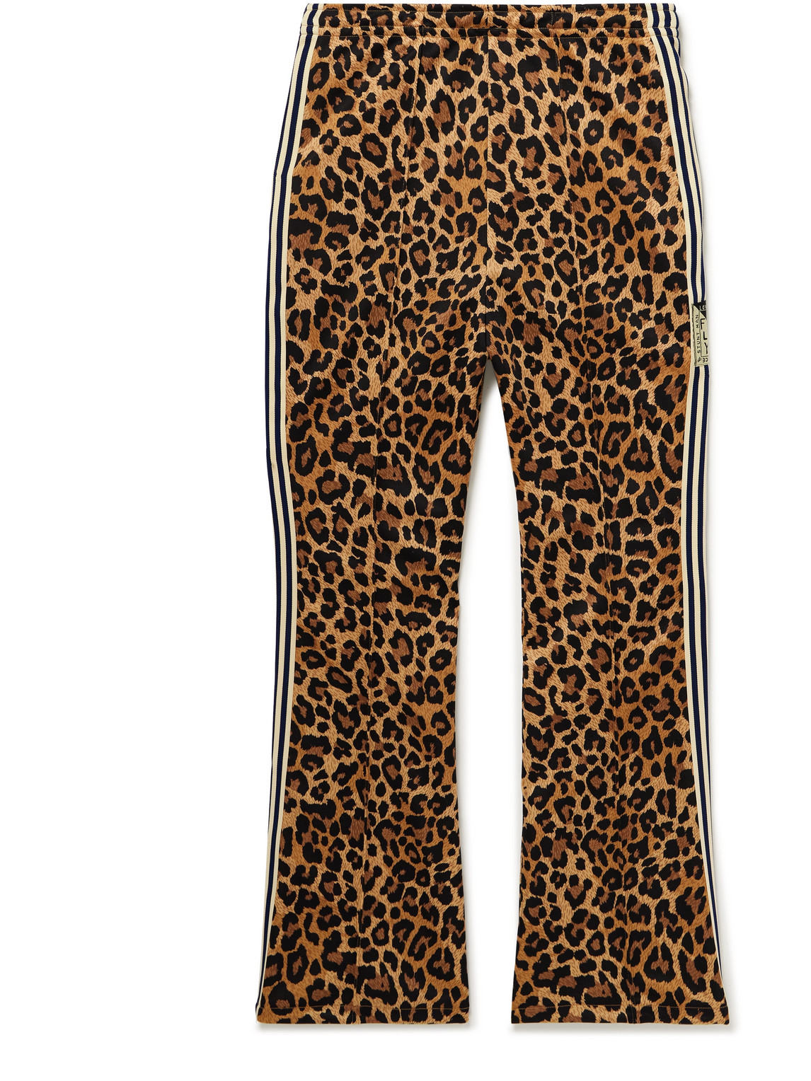 Shop Kapital Straight-leg Webbing-trimmed Leopard-print Tech-jersey Track Pants In Animal Print