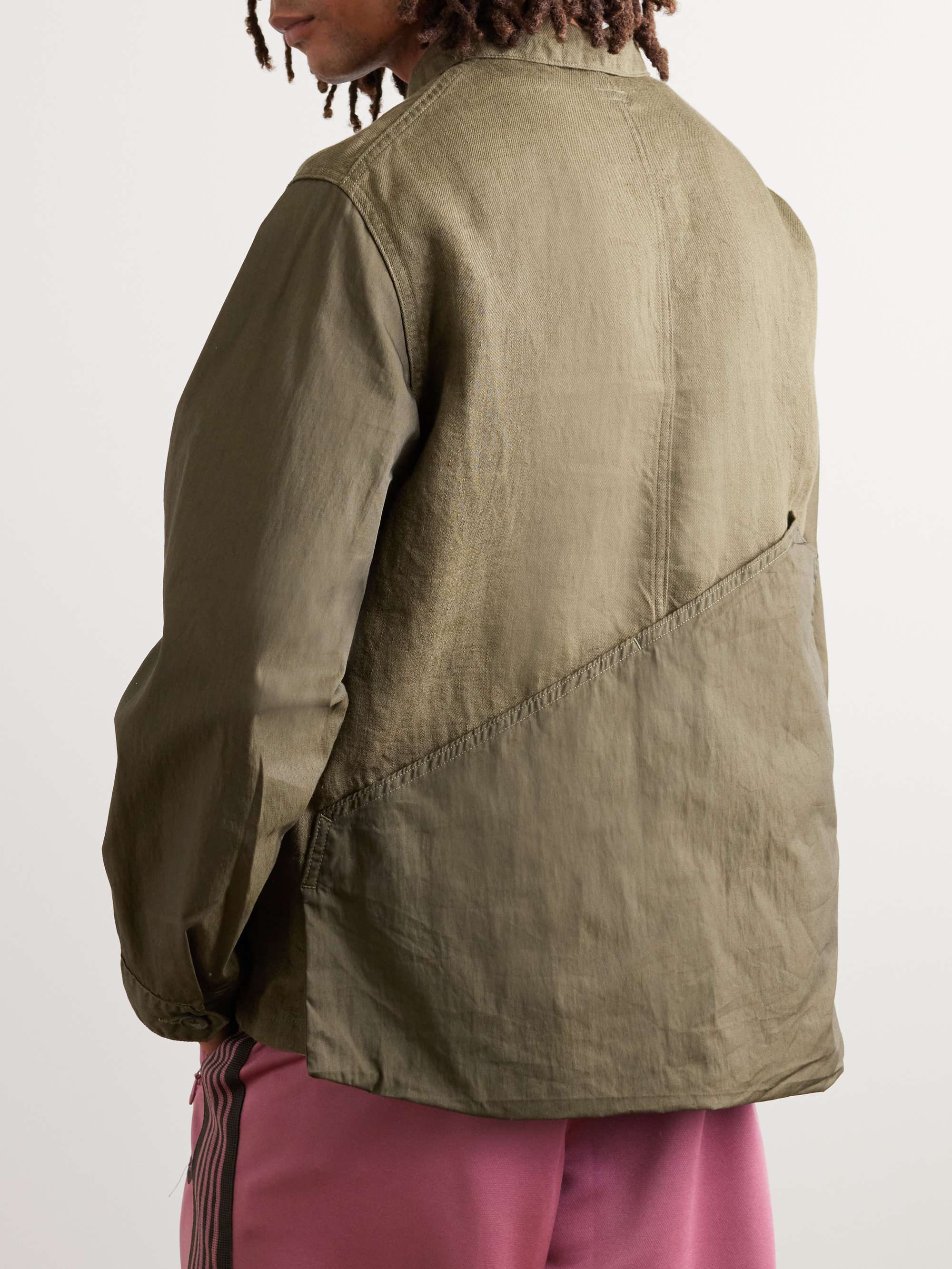 KAPITAL Ringoman Cotton Poplin-Trimmed Linen and Gabardine Overshirt