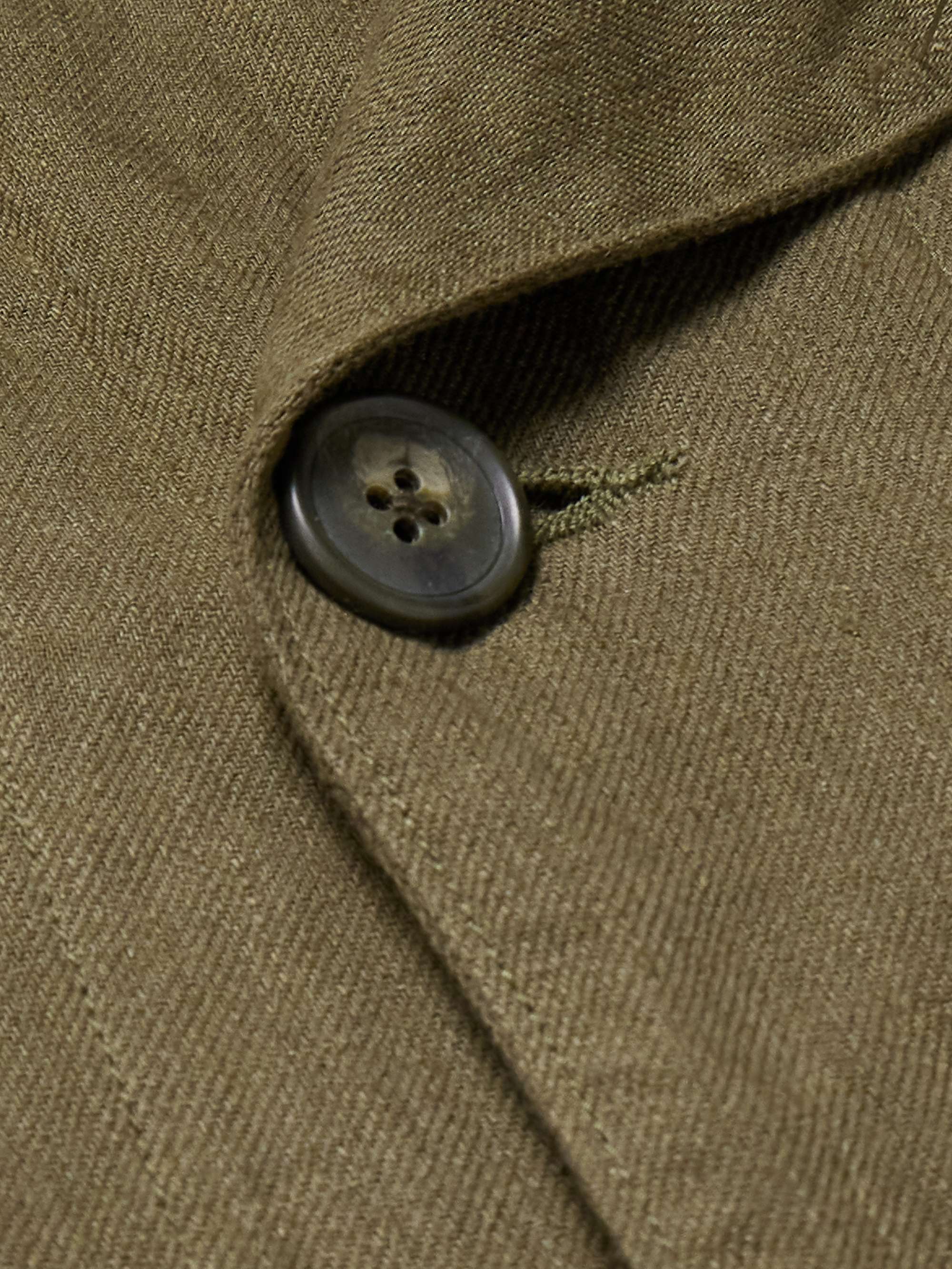 KAPITAL Ringoman Cotton Poplin-Trimmed Linen and Gabardine Overshirt