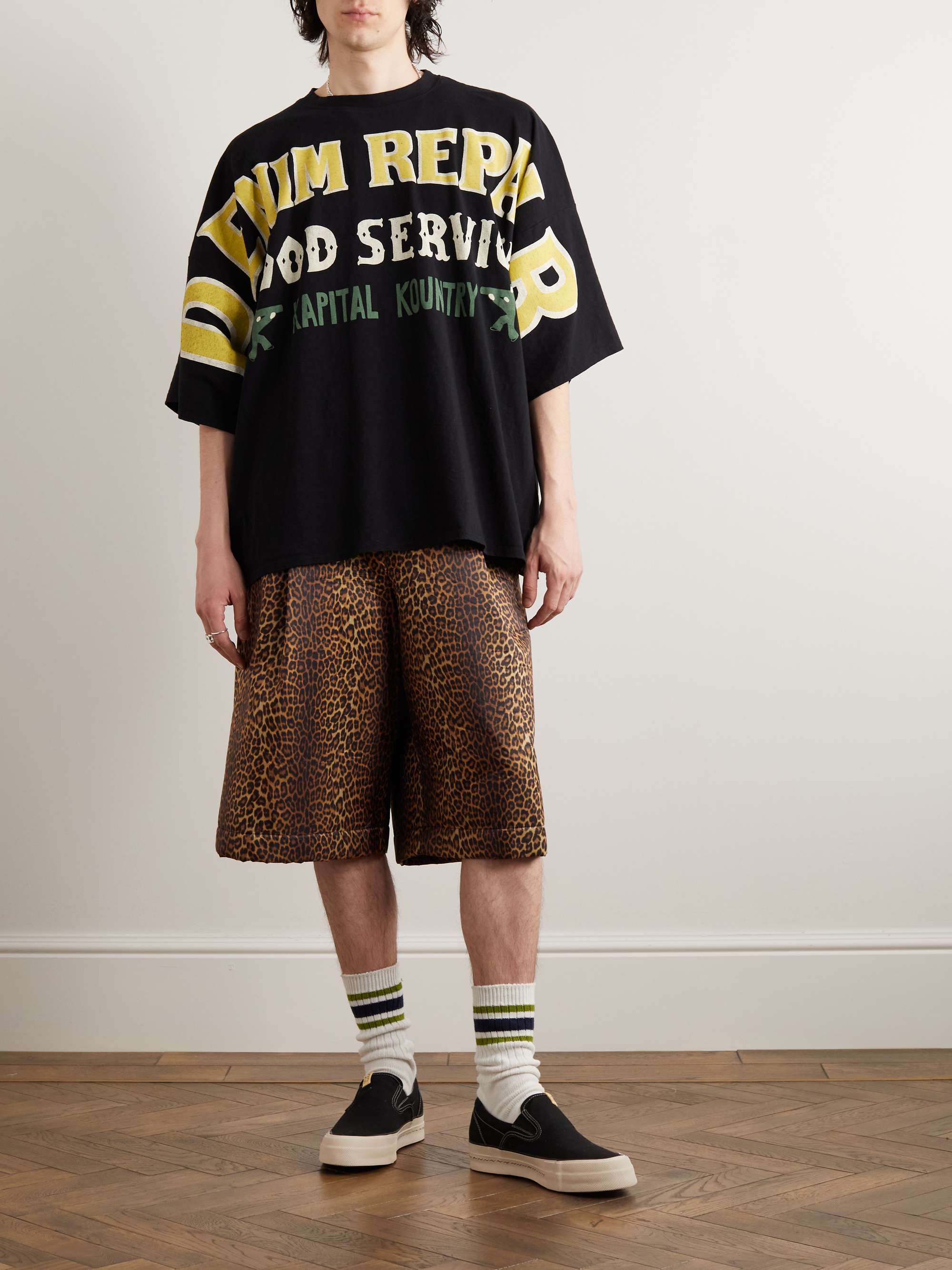 KAPITAL Oversized Printed Cotton-Jersey T-Shirt
