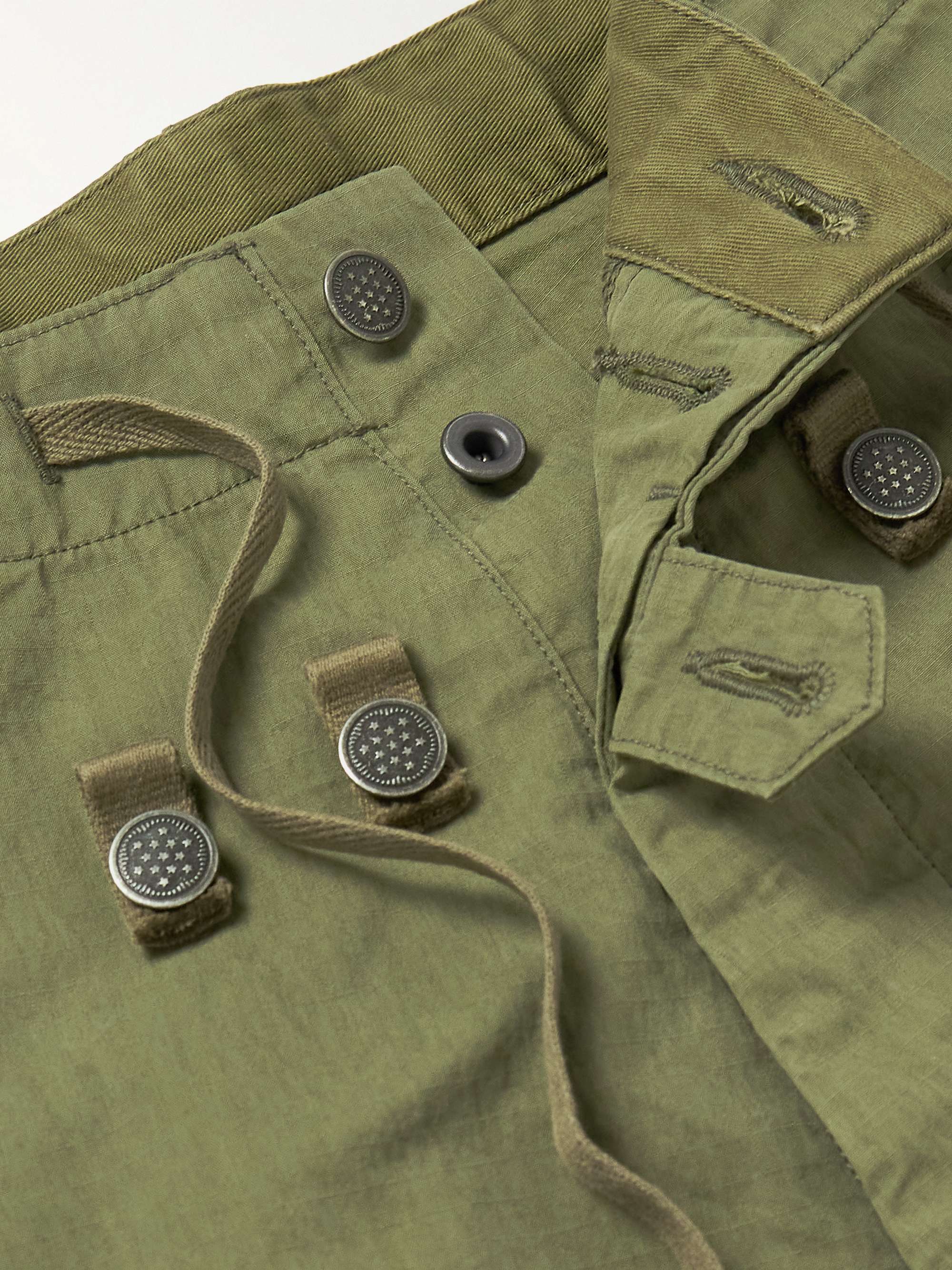 KAPITAL Wide-Leg Ripstop Cargo Trousers