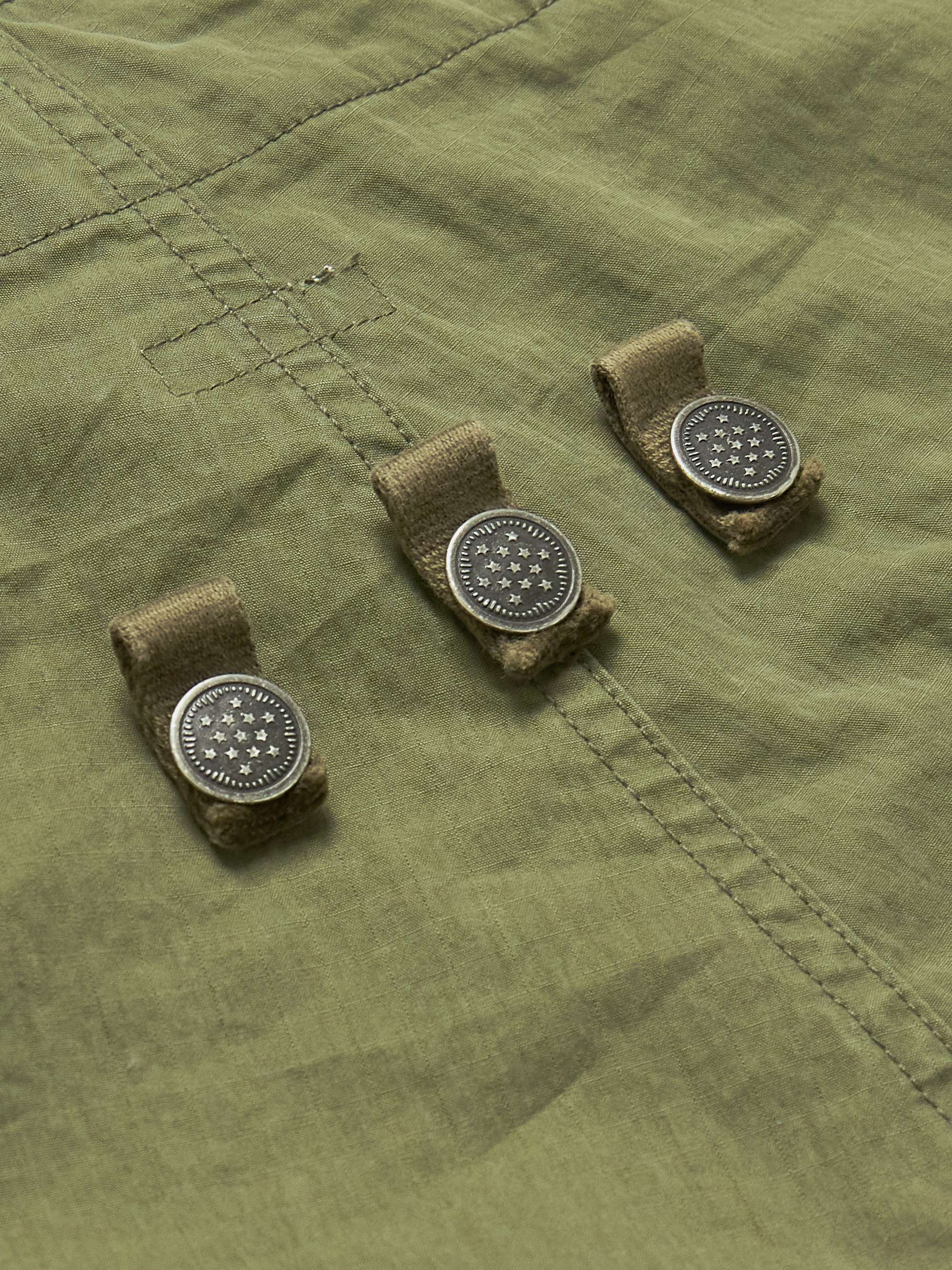 KAPITAL Wide-Leg Ripstop Cargo Trousers