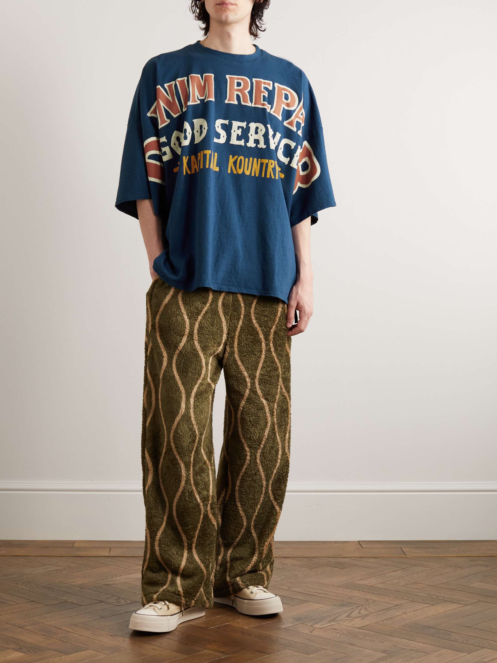 KAPITAL Oversized Printed Cotton-Jersey T-Shirt