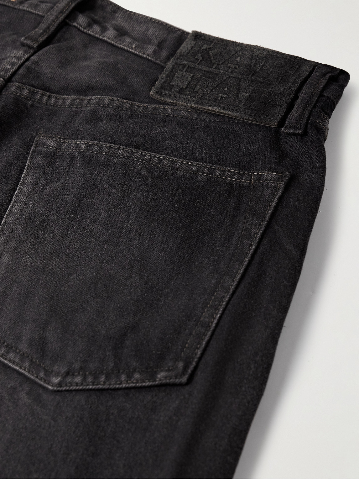 Shop Kapital Slim-fit Straight-leg Stone-washed Jeans In Black