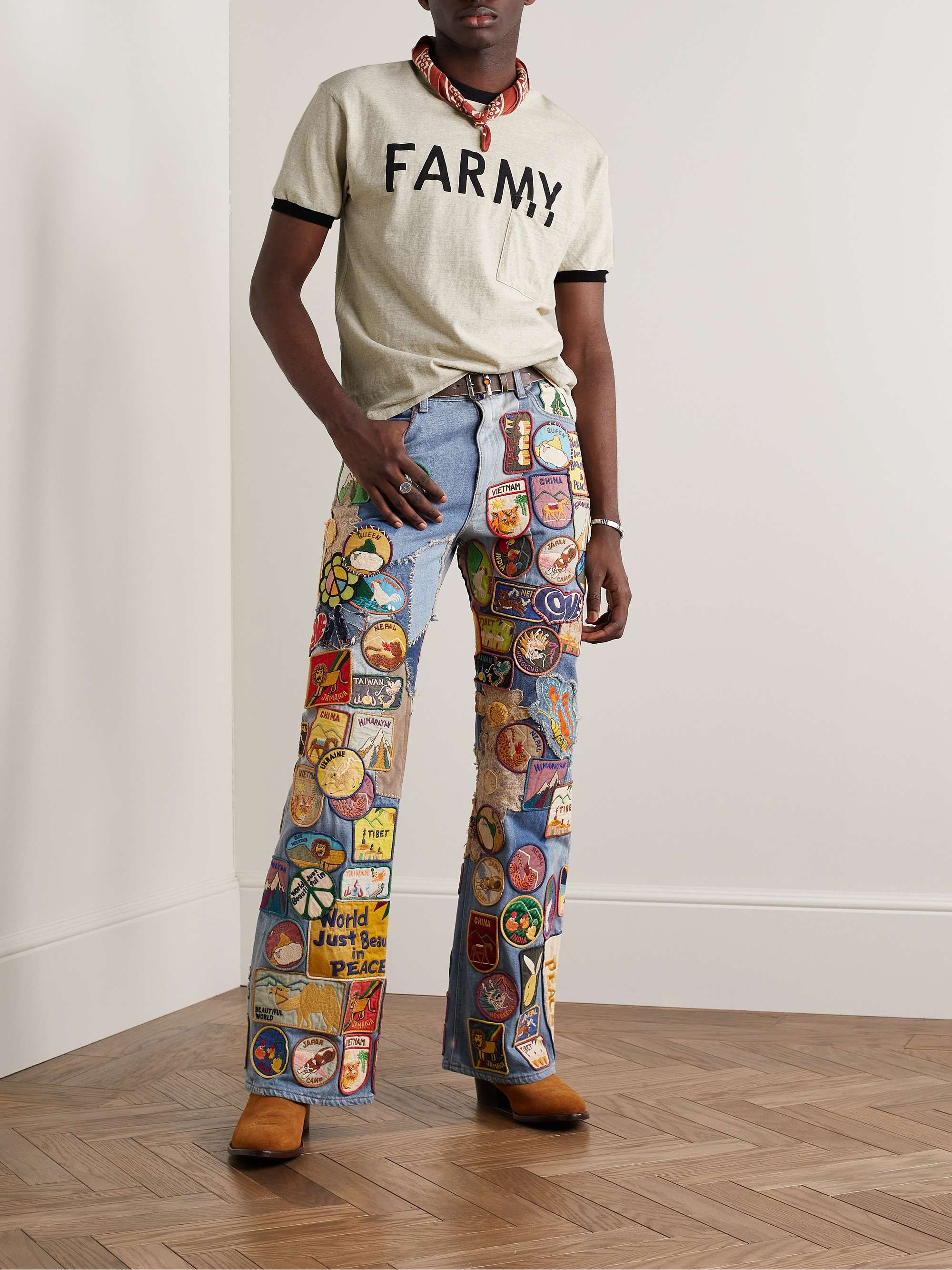 KAPITAL Printed Cotton-Jersey T-Shirt