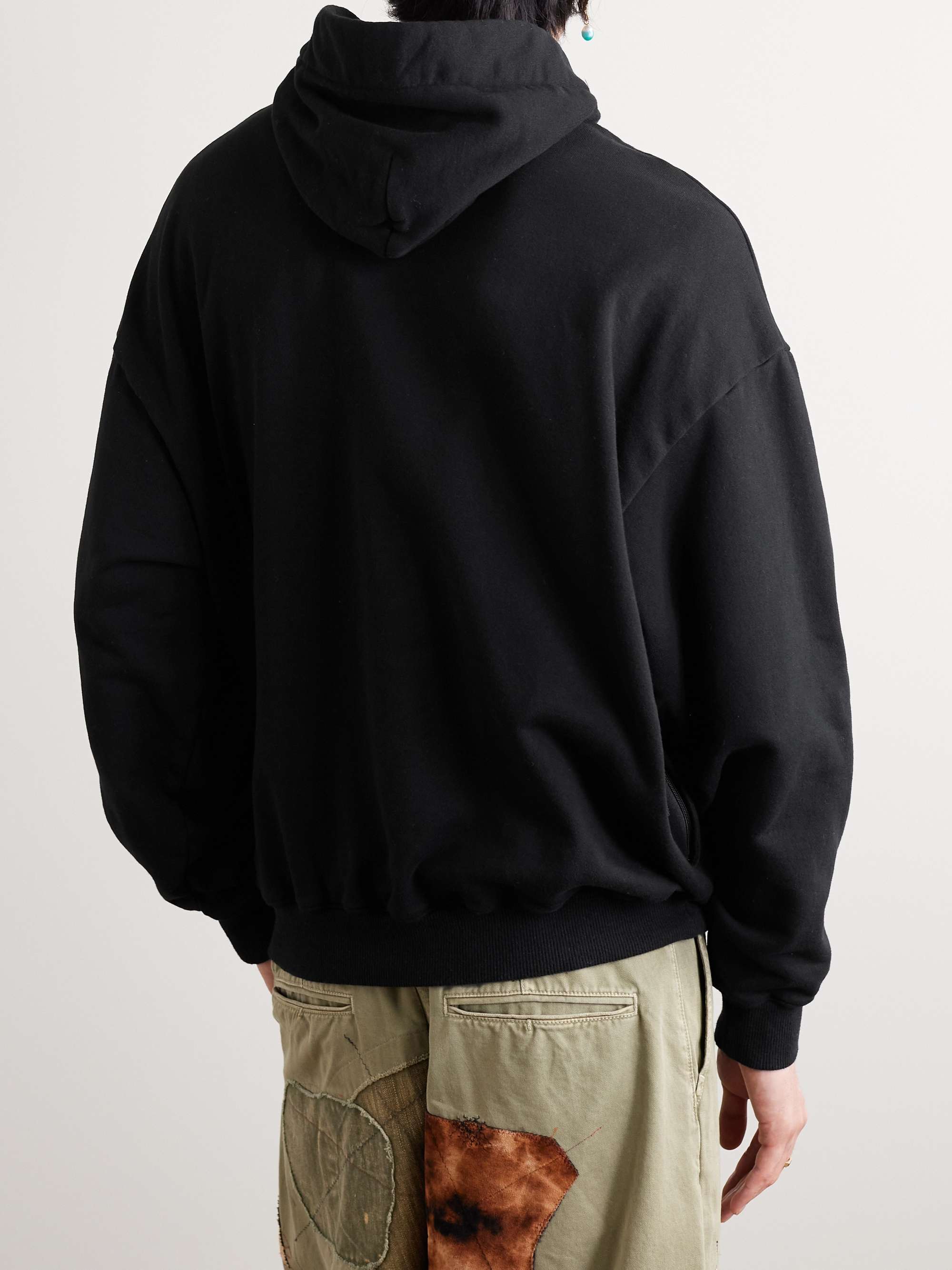 KAPITAL Maldives Jacquard-Trimmed Cotton-Blend Jersey Hoodie