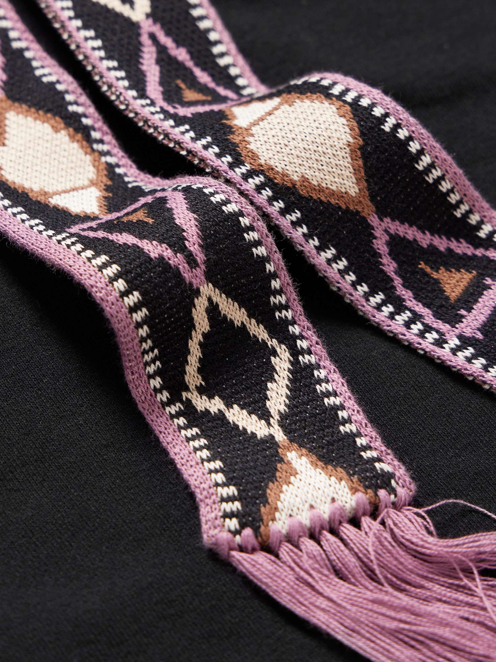 KAPITAL Maldives Jacquard-Trimmed Cotton-Blend Jersey Hoodie