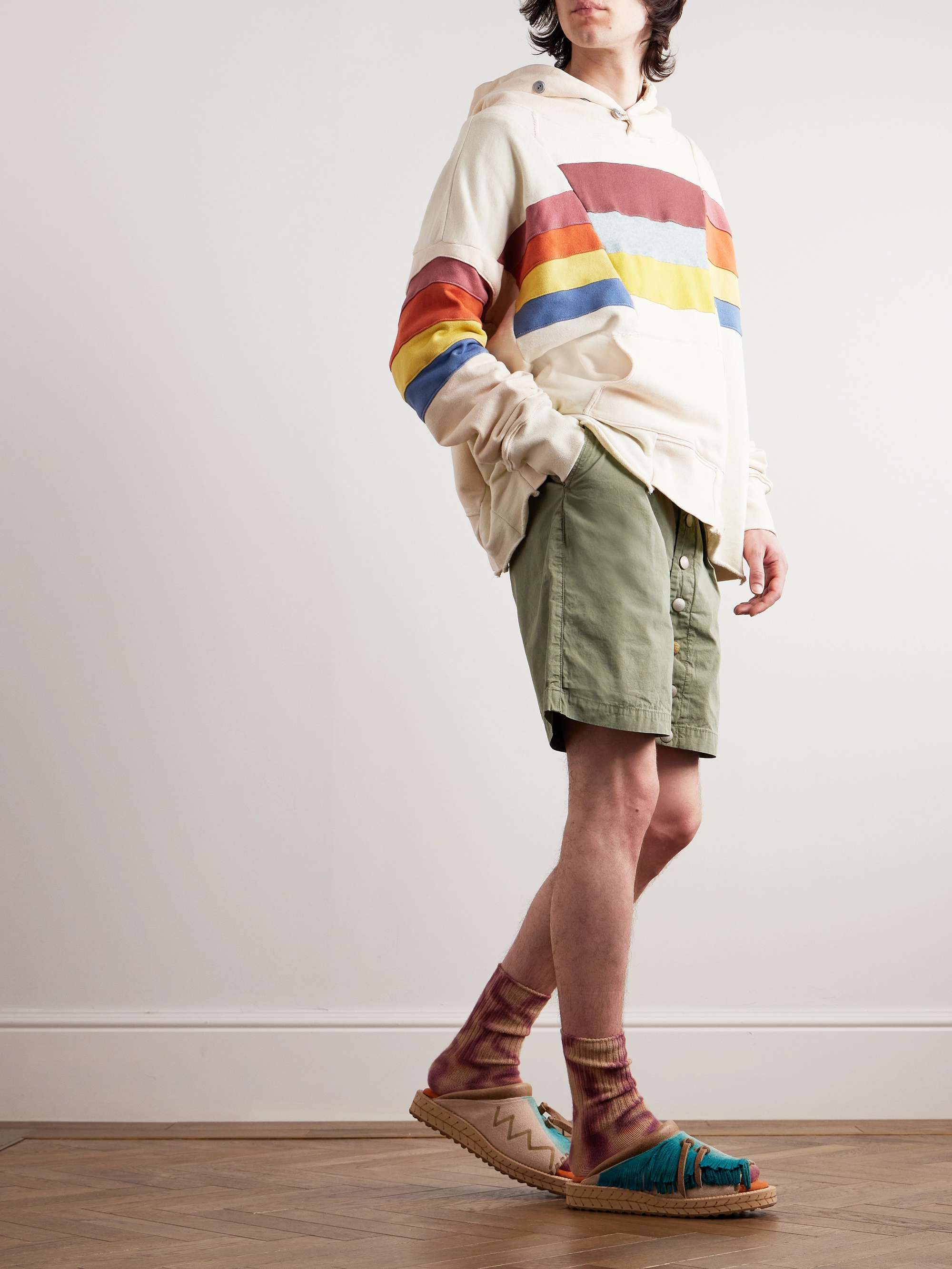 KAPITAL Surf Cowboy Straight-Leg Cotton Shorts