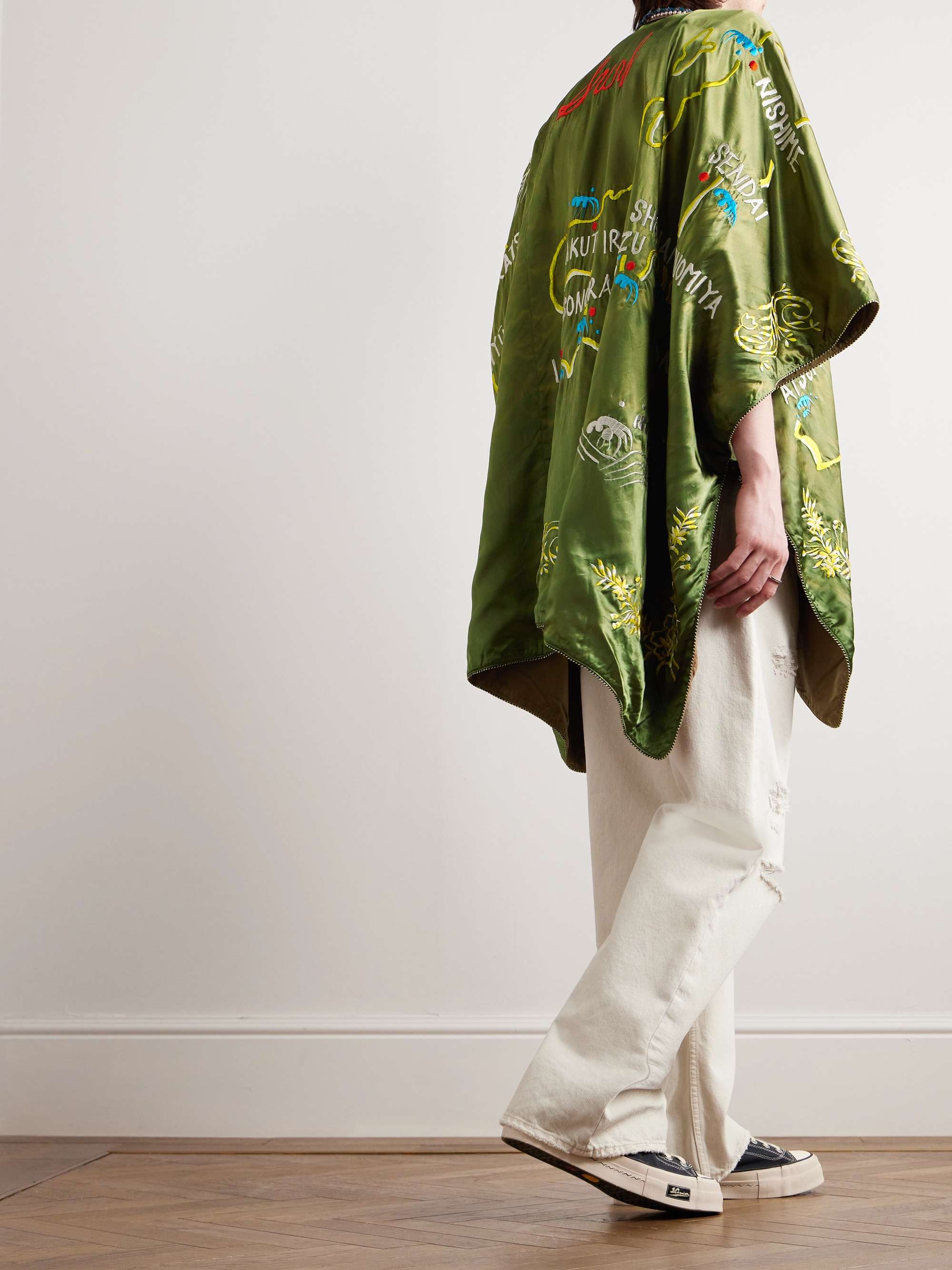 KAPITAL J-Wave Embroidered Satin Jacket