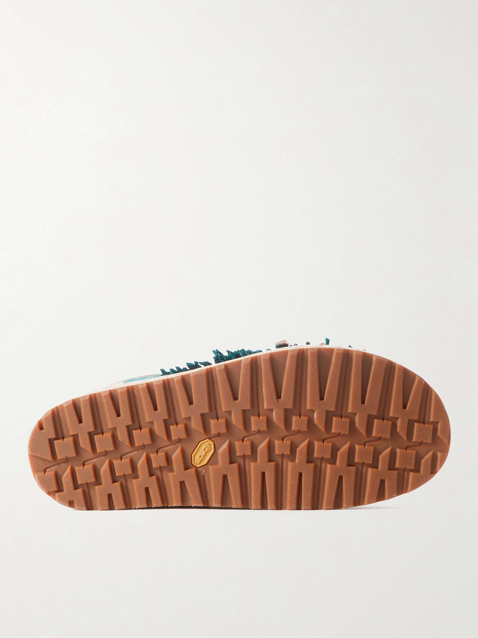 KAPITAL Fringed Printed Suede Sandals