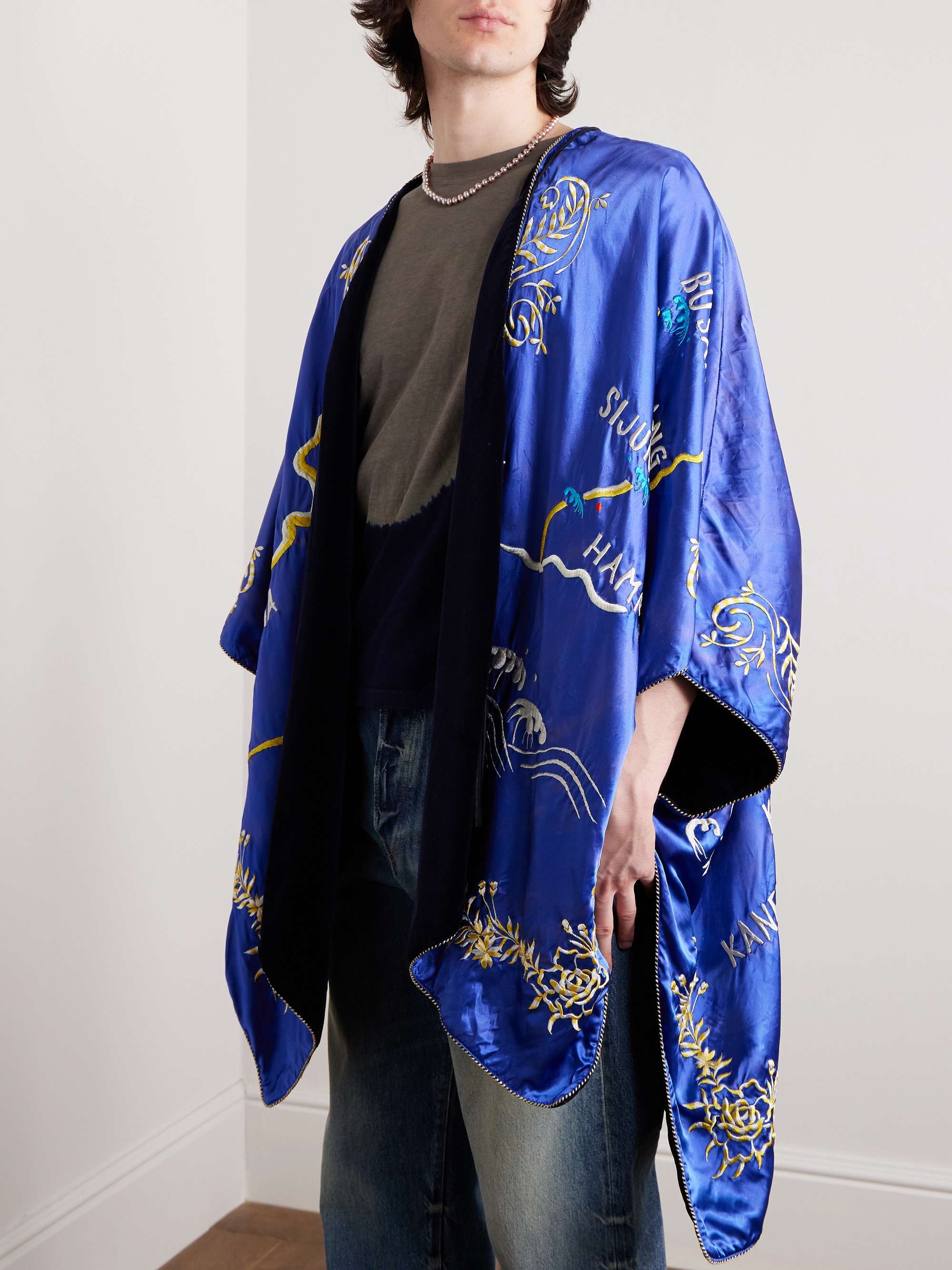 KAPITAL J-Wave Embroidered Satin Jacket