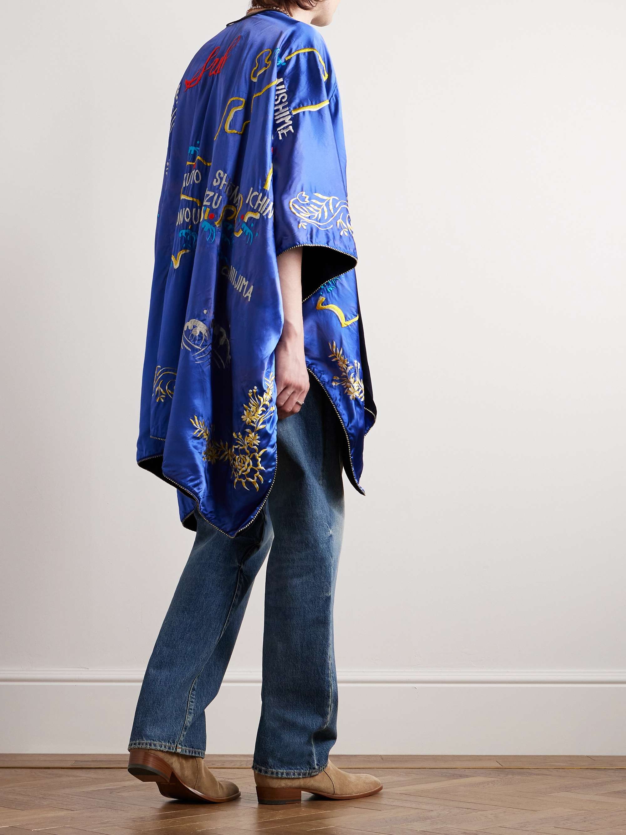 KAPITAL J-Wave Embroidered Satin Jacket