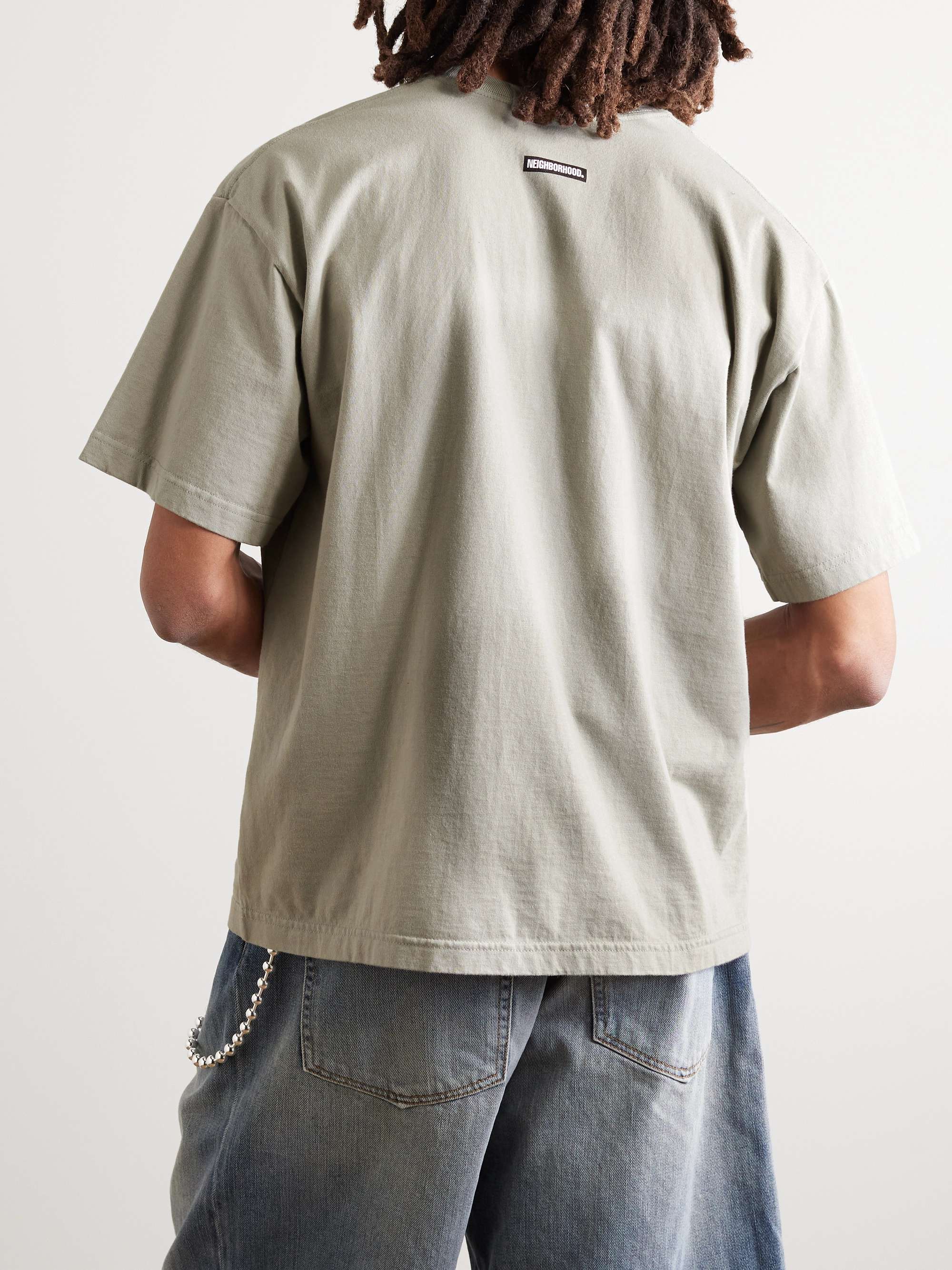NEIGHBORHOOD + ghost Printed Cotton-Jersey T-Shirt