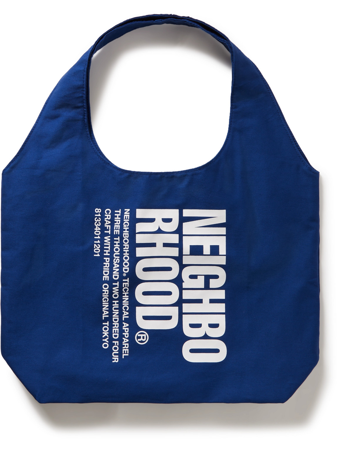 Neighborhood Id Logo-print Cotton-twill Tote Bag In Blue