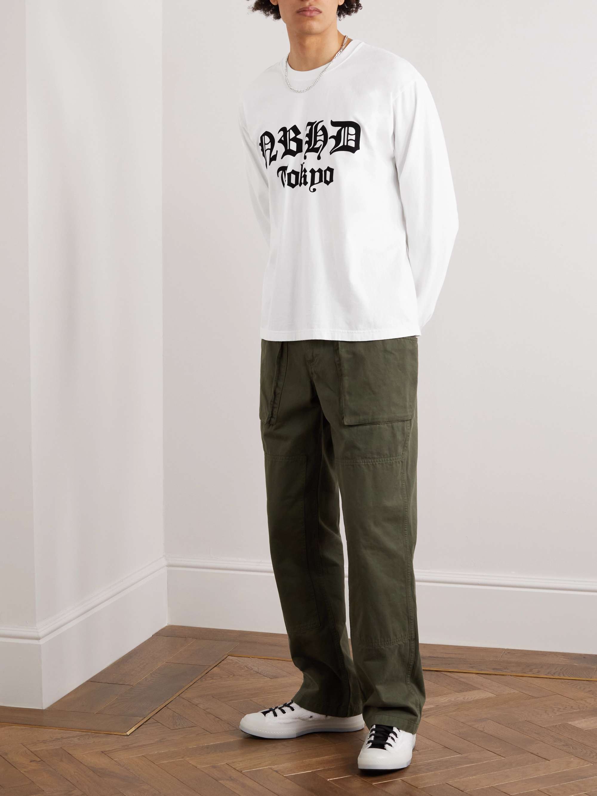 NEIGHBORHOOD Flocked Cotton-Jersey T-Shirt