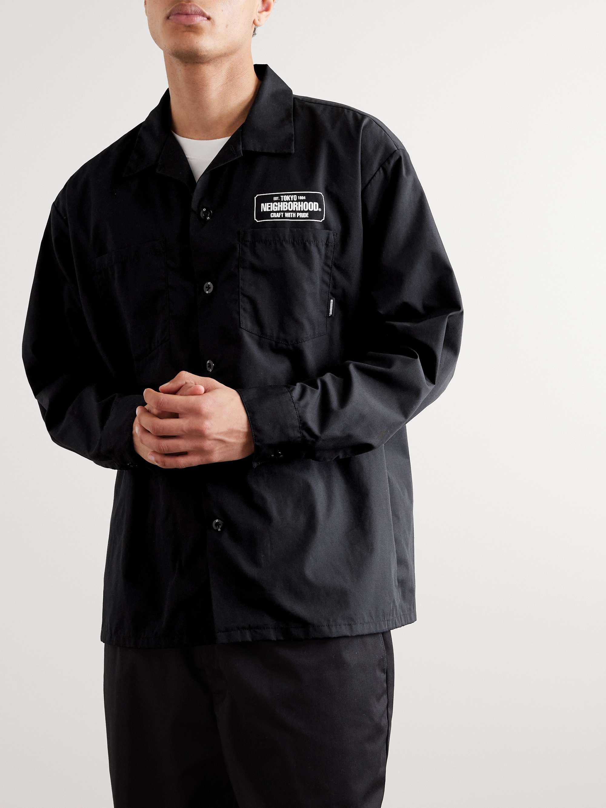 NEIGHBORHOOD Logo-Print Canvas Shirt