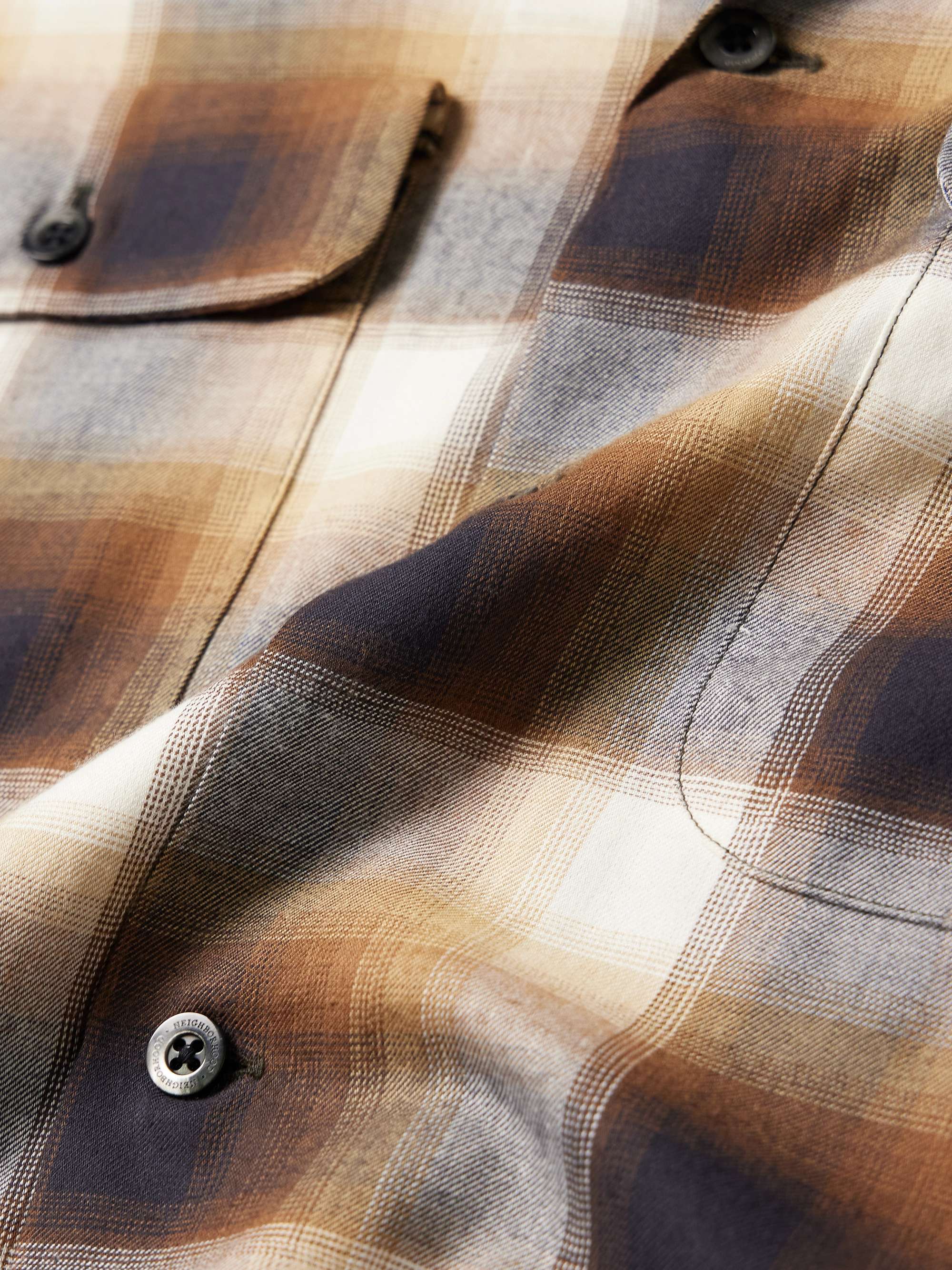NEIGHBORHOOD Checked Cotton-Blend Flannel Shirt