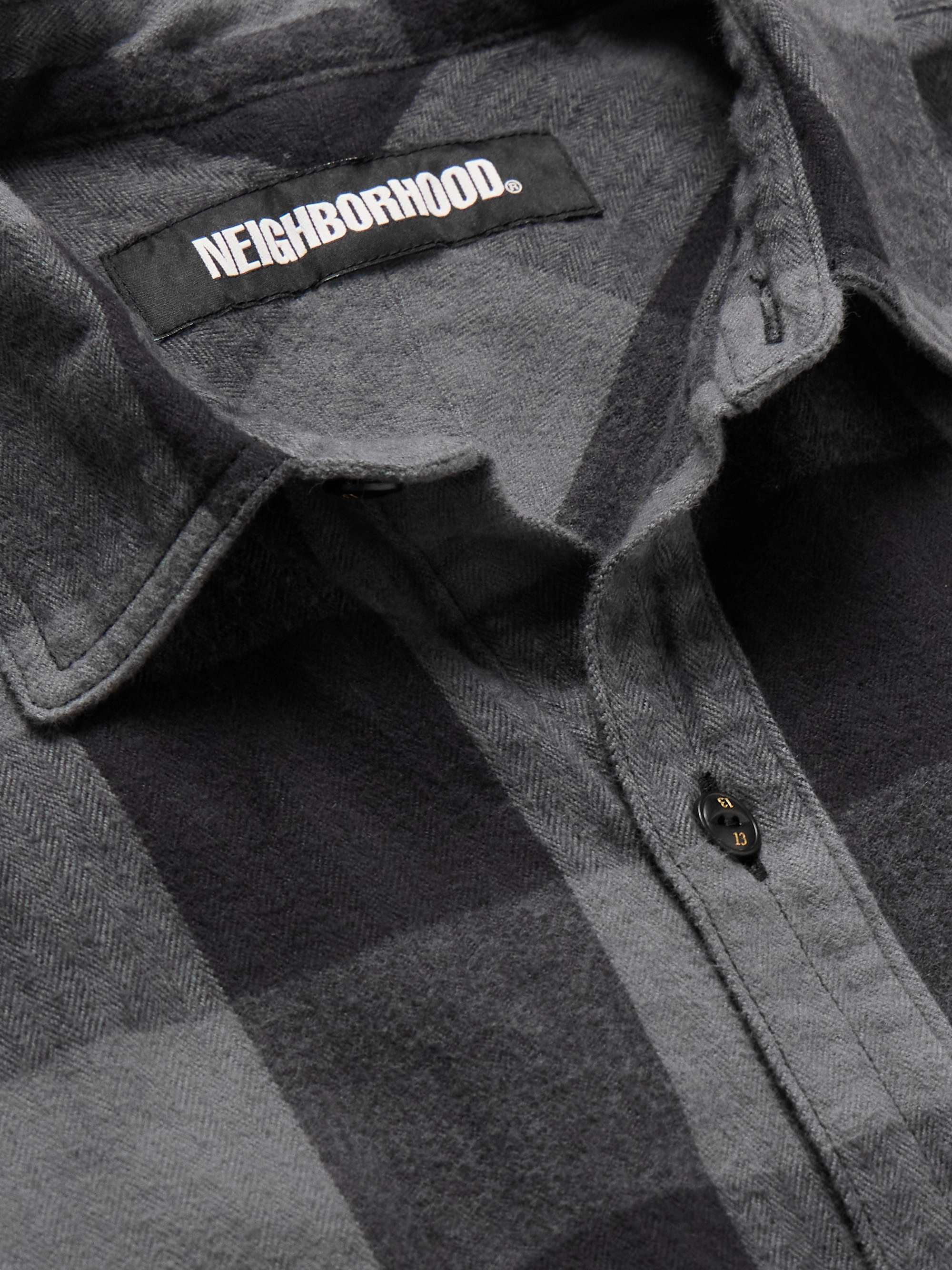 NEIGHBORHOOD Checked Brushed Cotton-Flannel Shirt