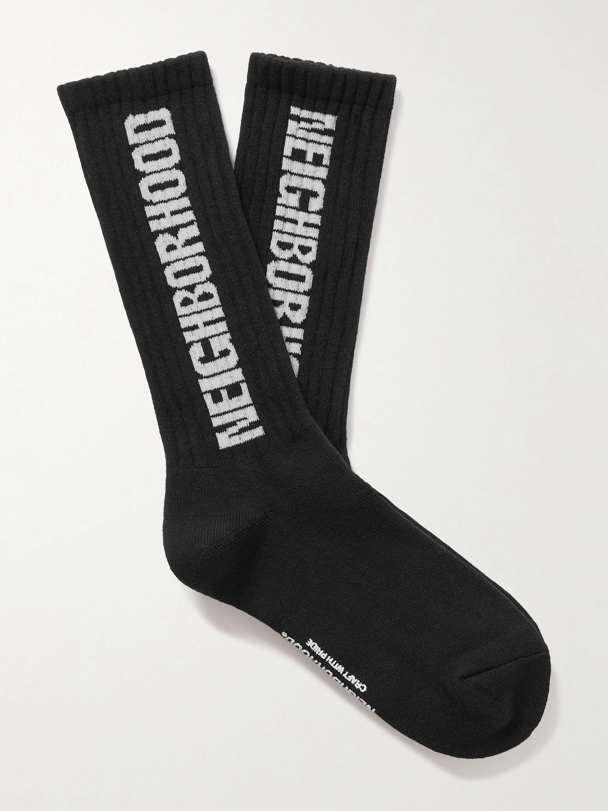 NEIGHBORHOOD Logo-Intarsia Cotton-Blend Socks for Men | MR PORTER