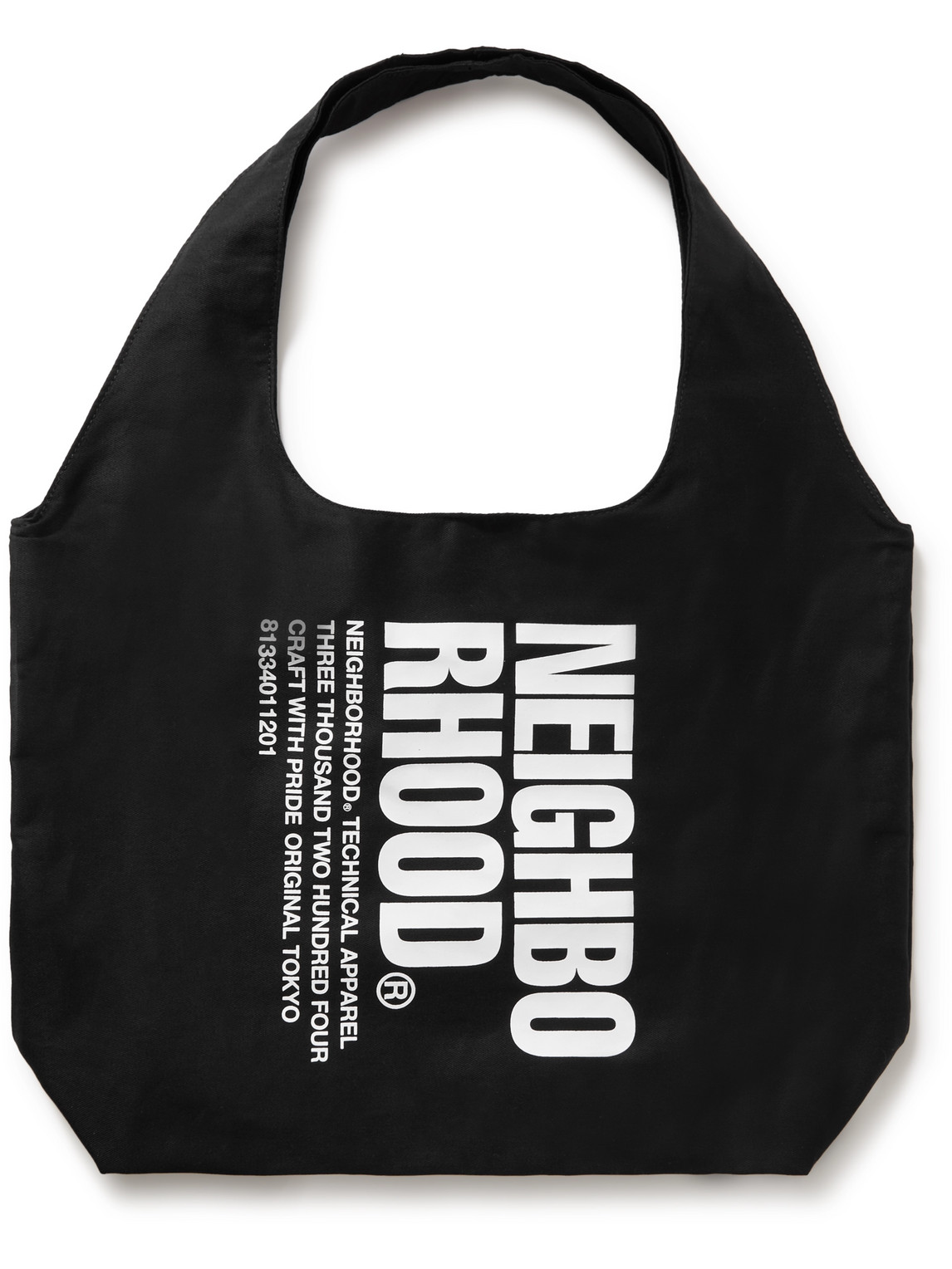 Neighborhood Id Printed Cotton-twill Tote Bag In Black