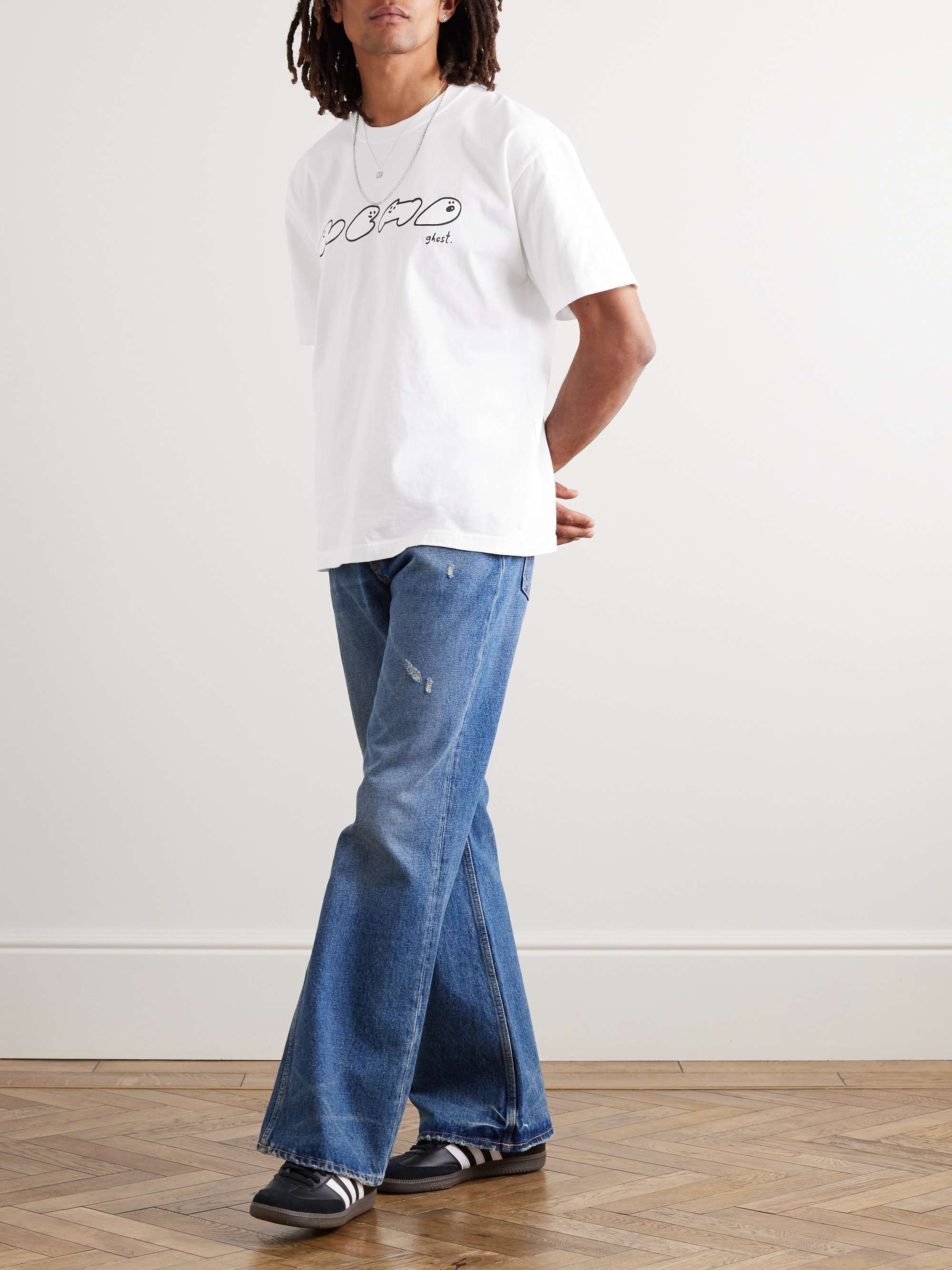 NEIGHBORHOOD + ghost Logo-Print Cotton-Jersey T-Shirt