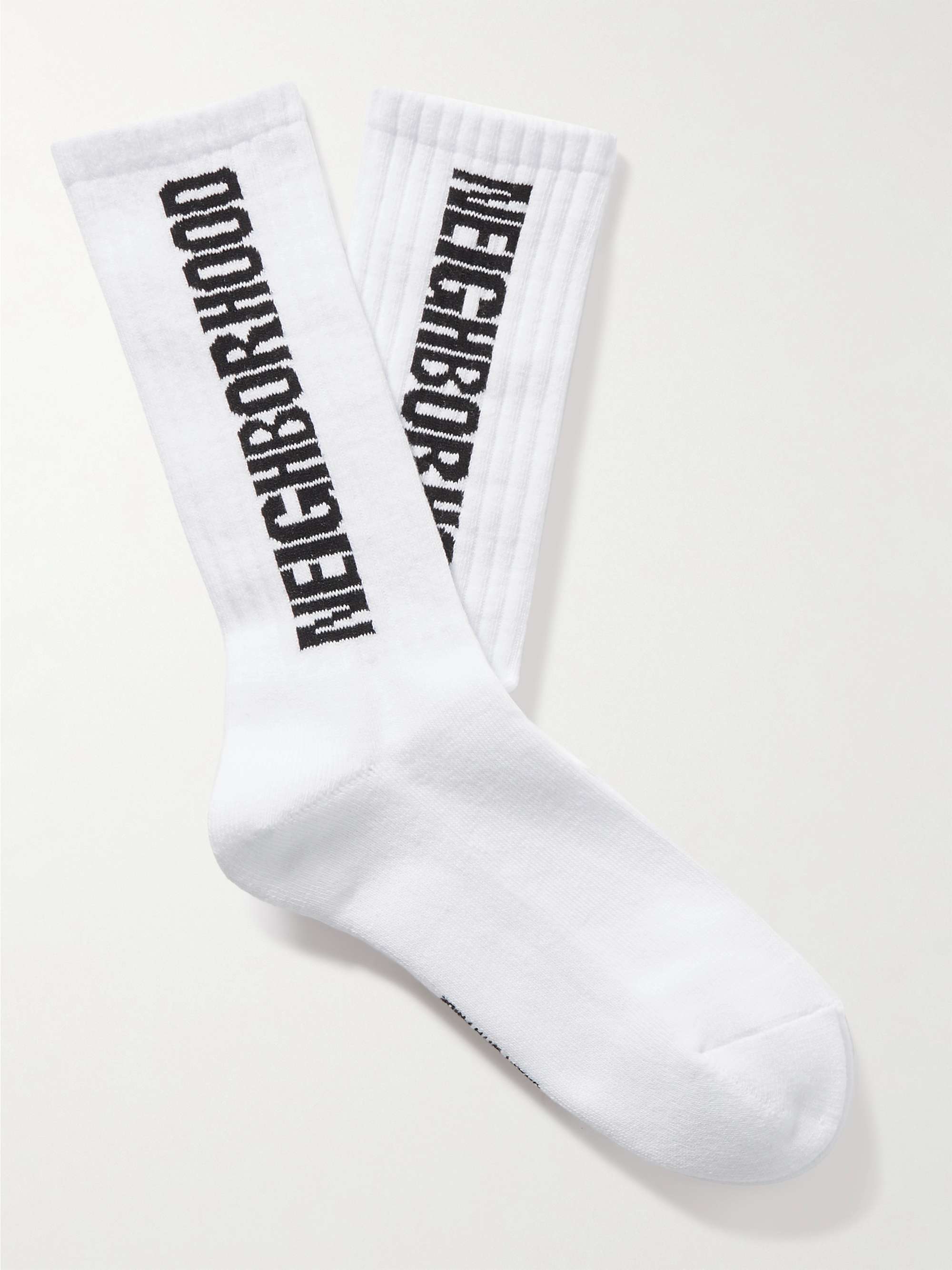 NEIGHBORHOOD Logo-Intarsia Cotton-Blend Socks