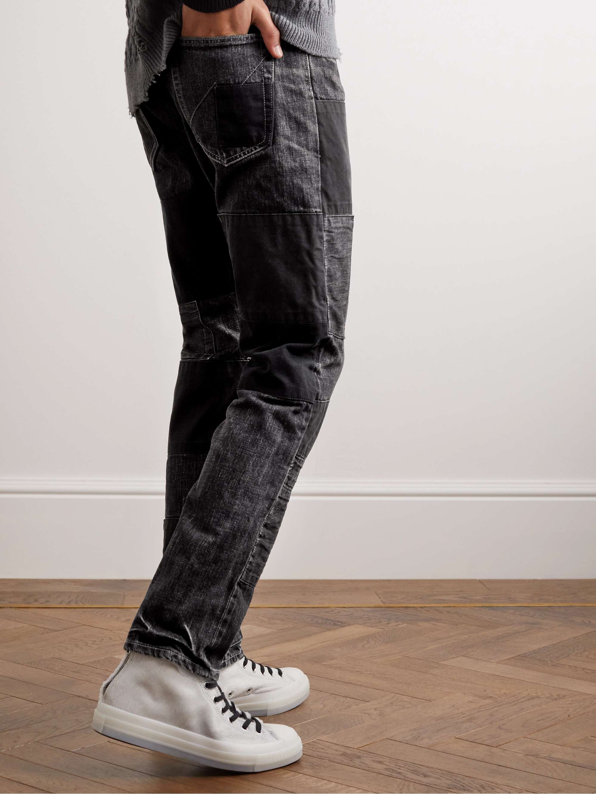 NEIGHBORHOOD Savage Slim-Fit Straight-Leg Patchwork Jeans