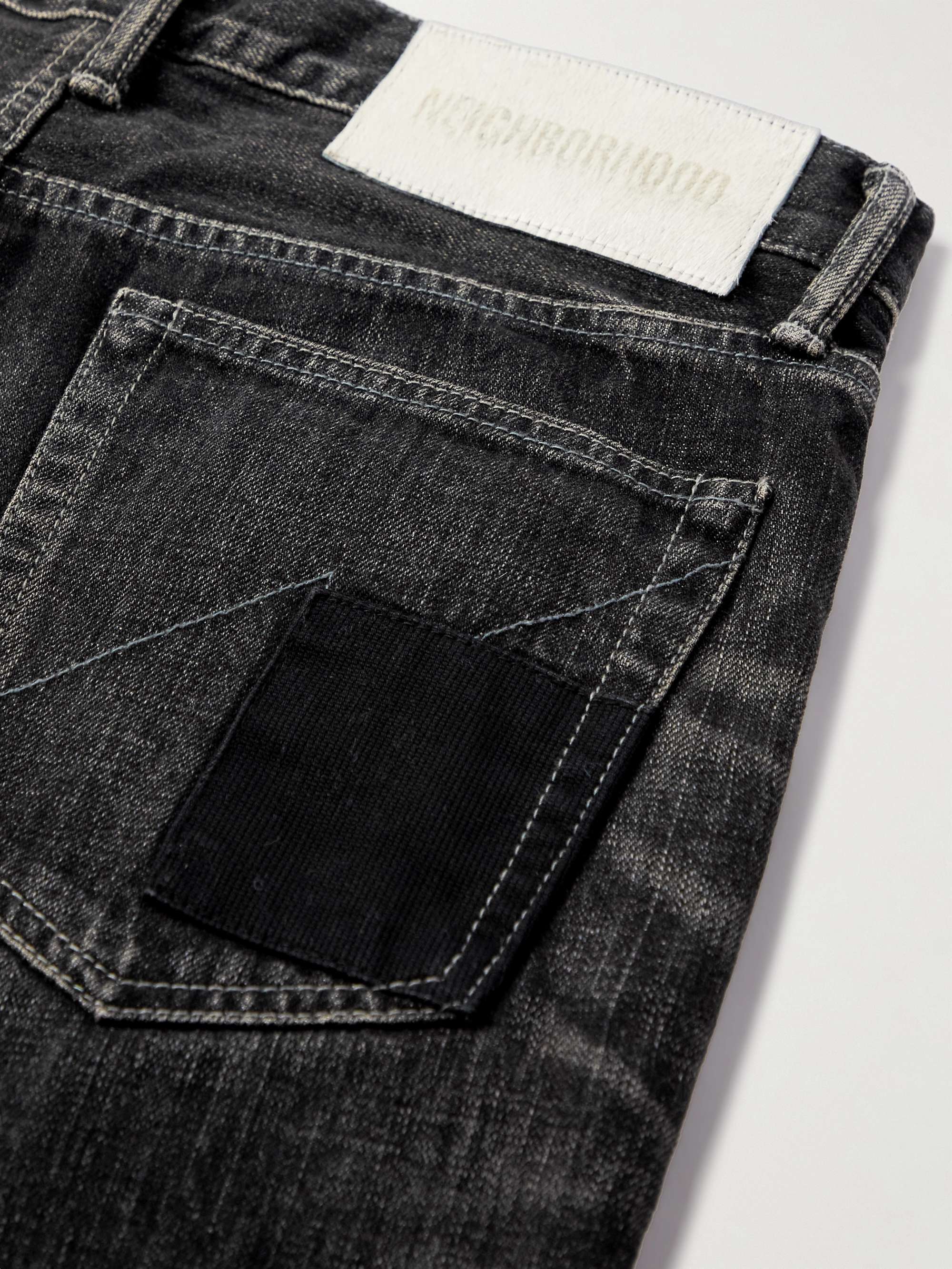 NEIGHBORHOOD Savage Slim-Fit Straight-Leg Patchwork Jeans
