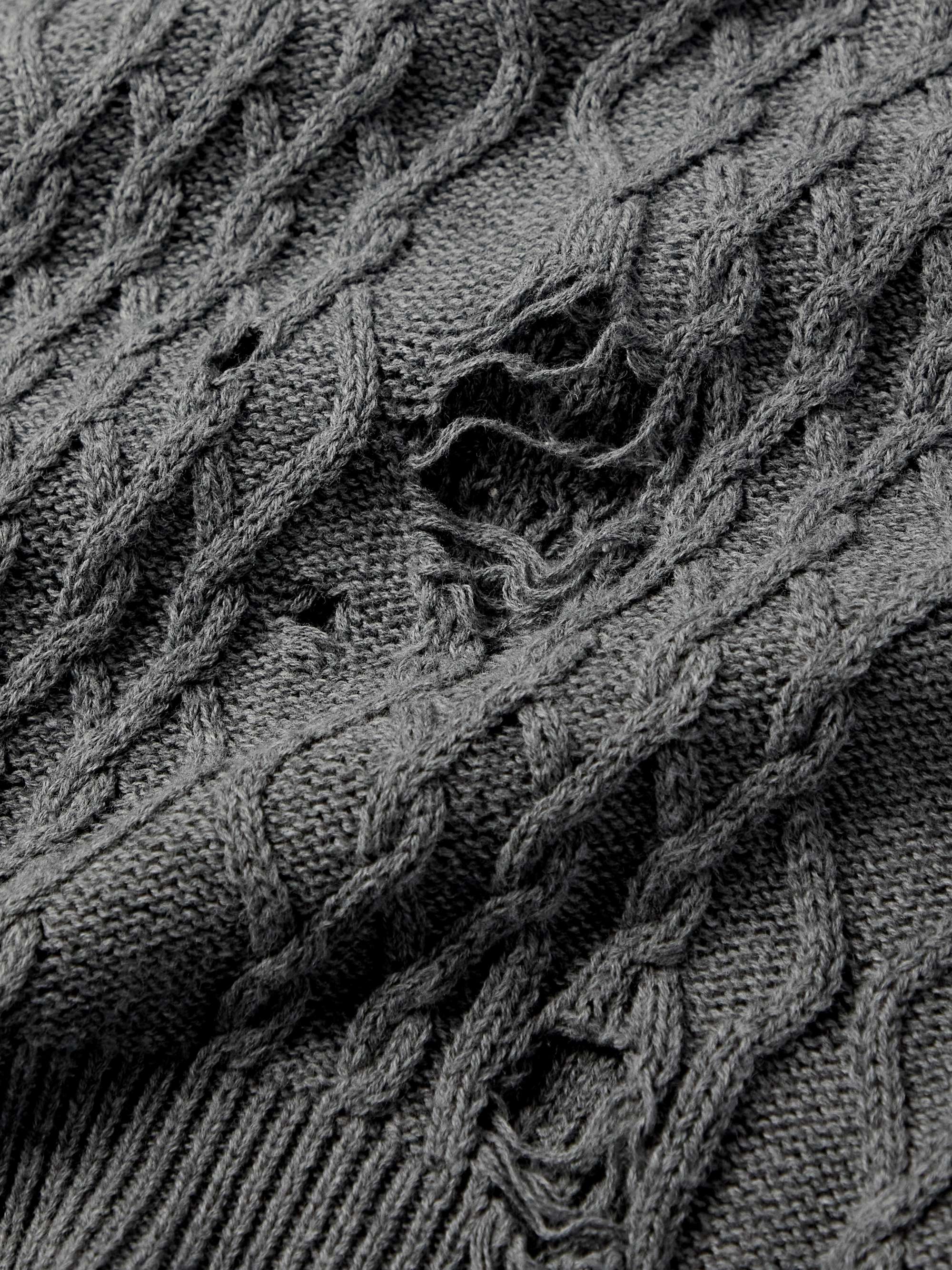 NEIGHBORHOOD Distressed Patchwork Cable-Knit Cotton Sweater