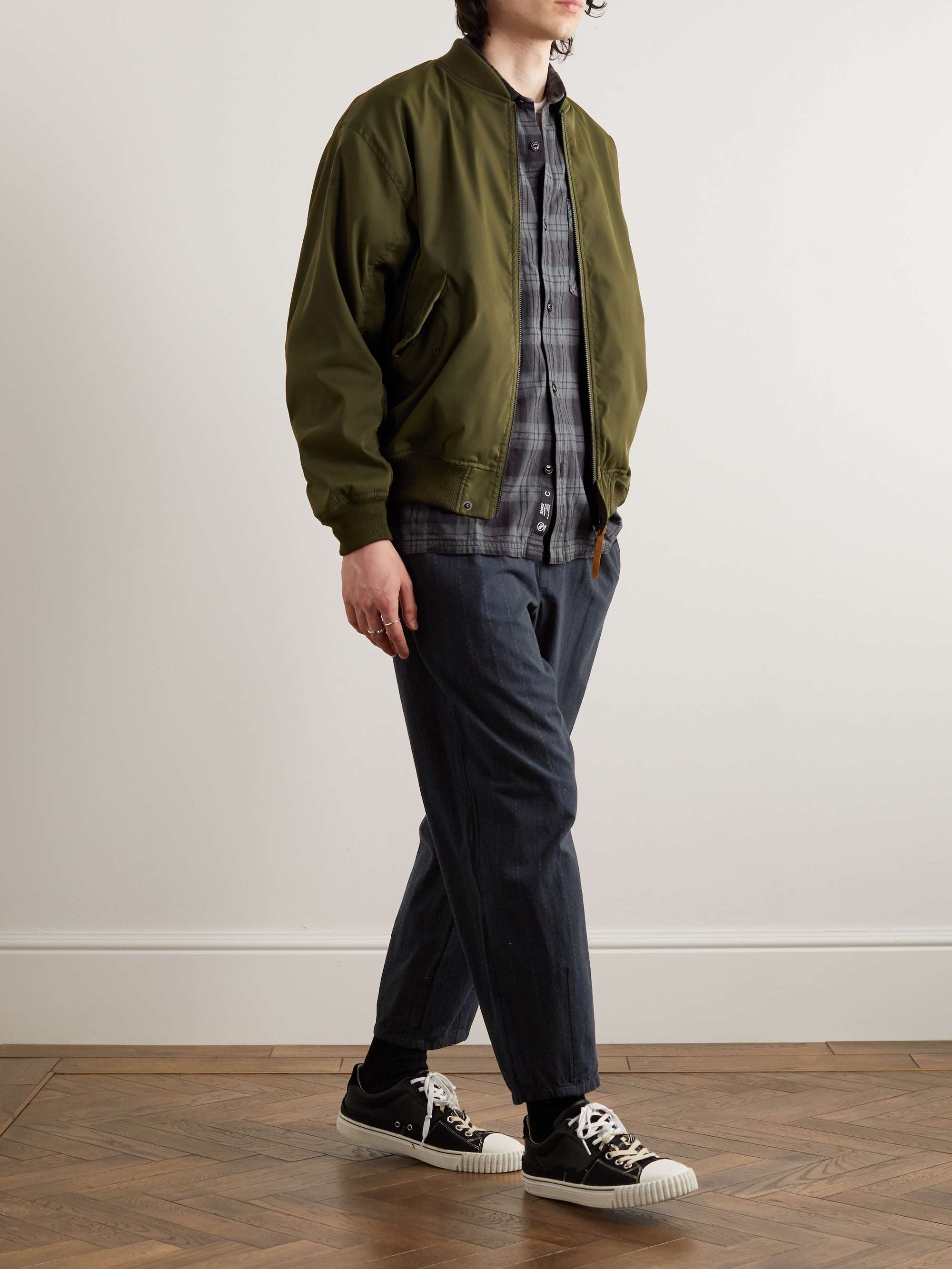 NEIGHBORHOOD Dobby Tapered Embroidered Cotton-Fleece Sweatpants