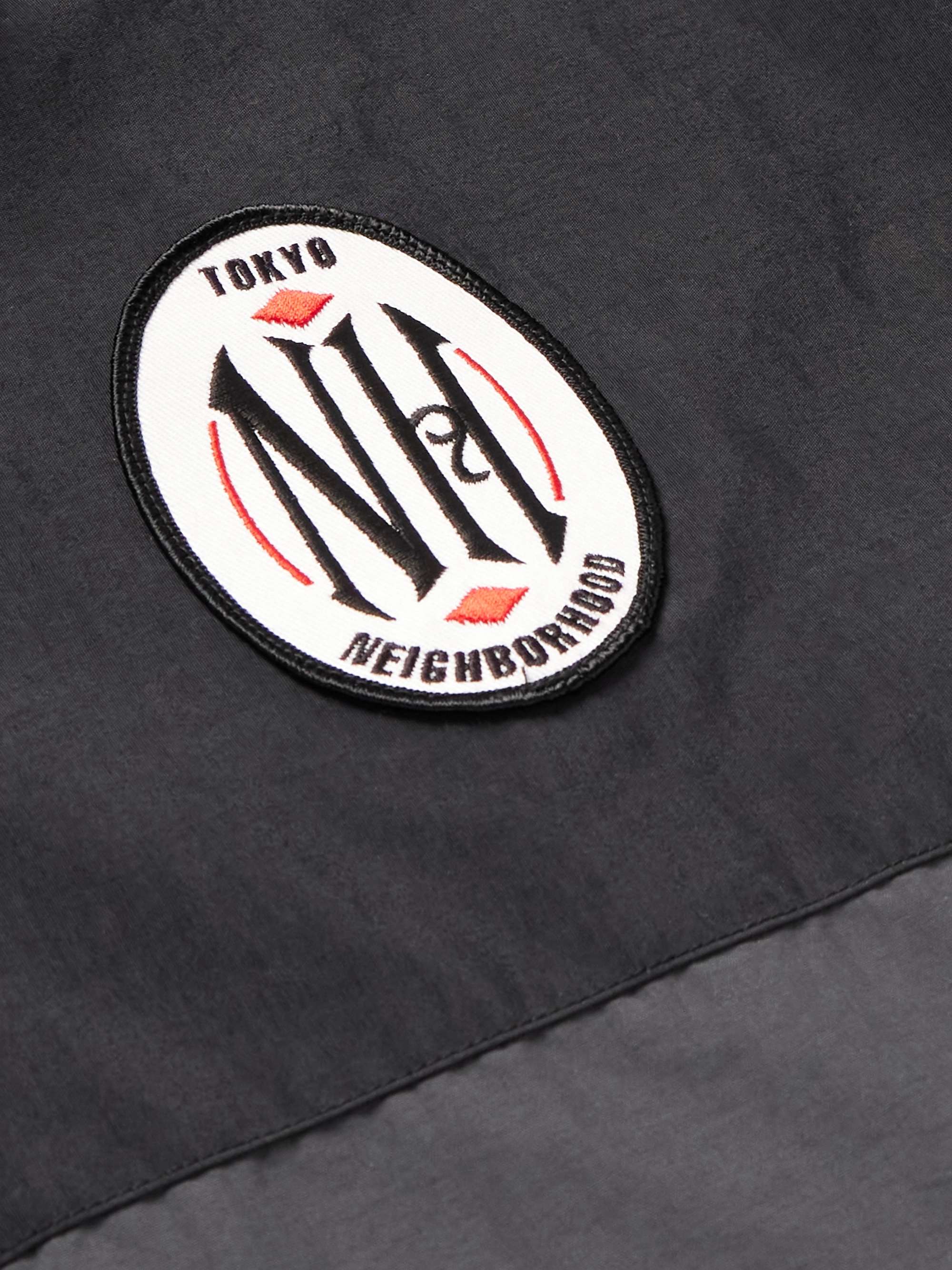 NEIGHBORHOOD Logo-Print Appliquéd Two-Tone Shell Track Jacket
