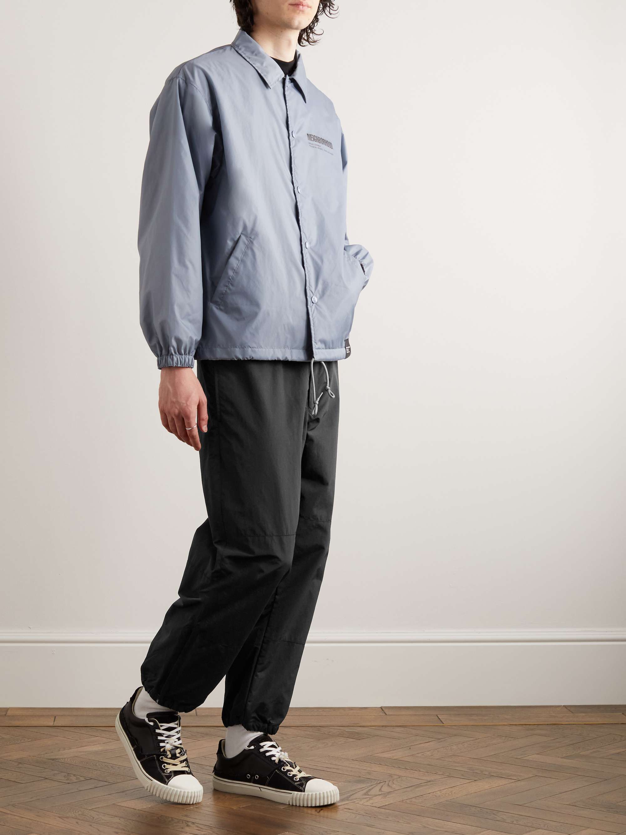 NEIGHBORHOOD Tapered Logo-Print Shell Trousers