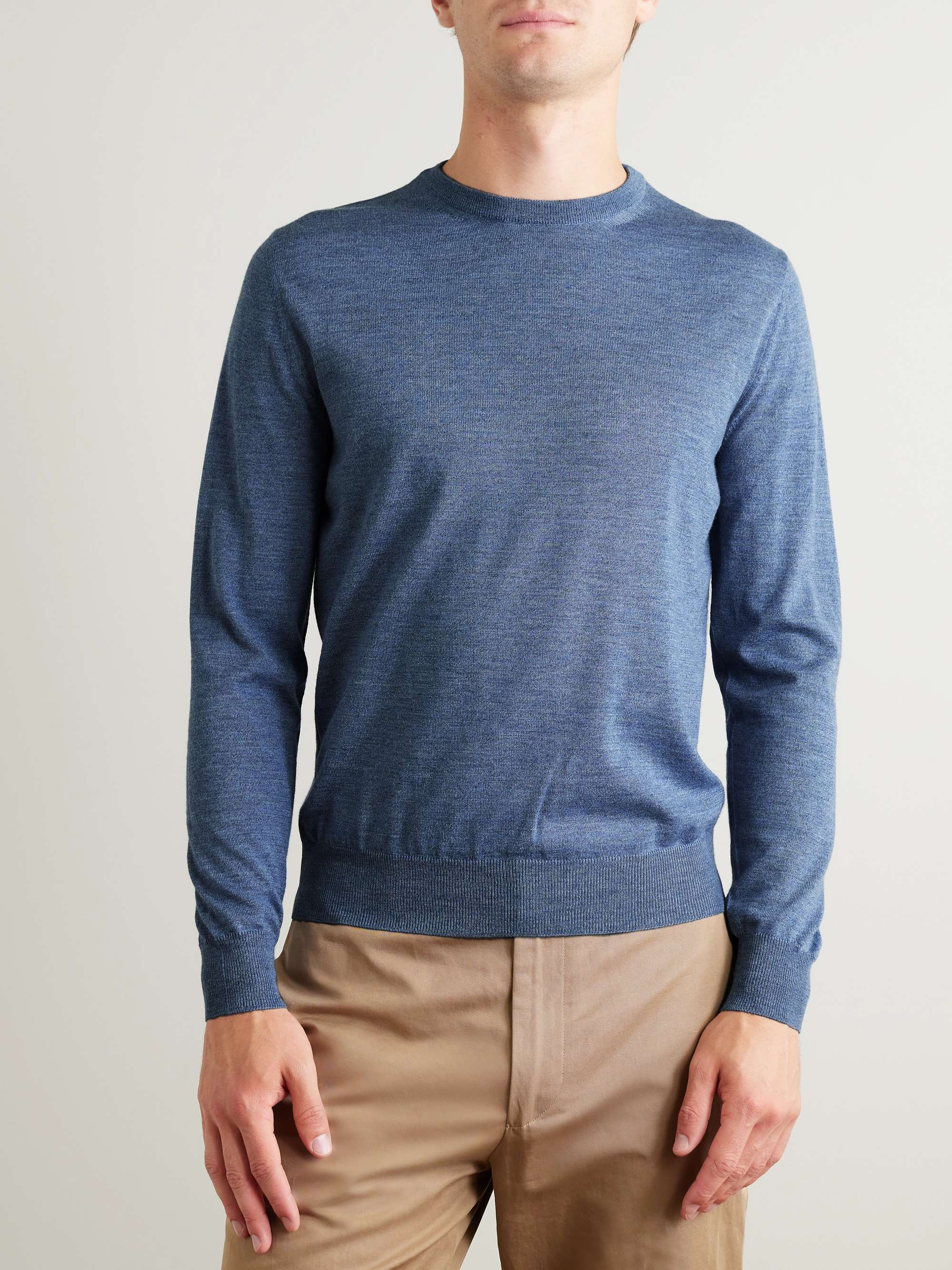 CANALI Mélange Merino Wool Sweater for Men | MR PORTER