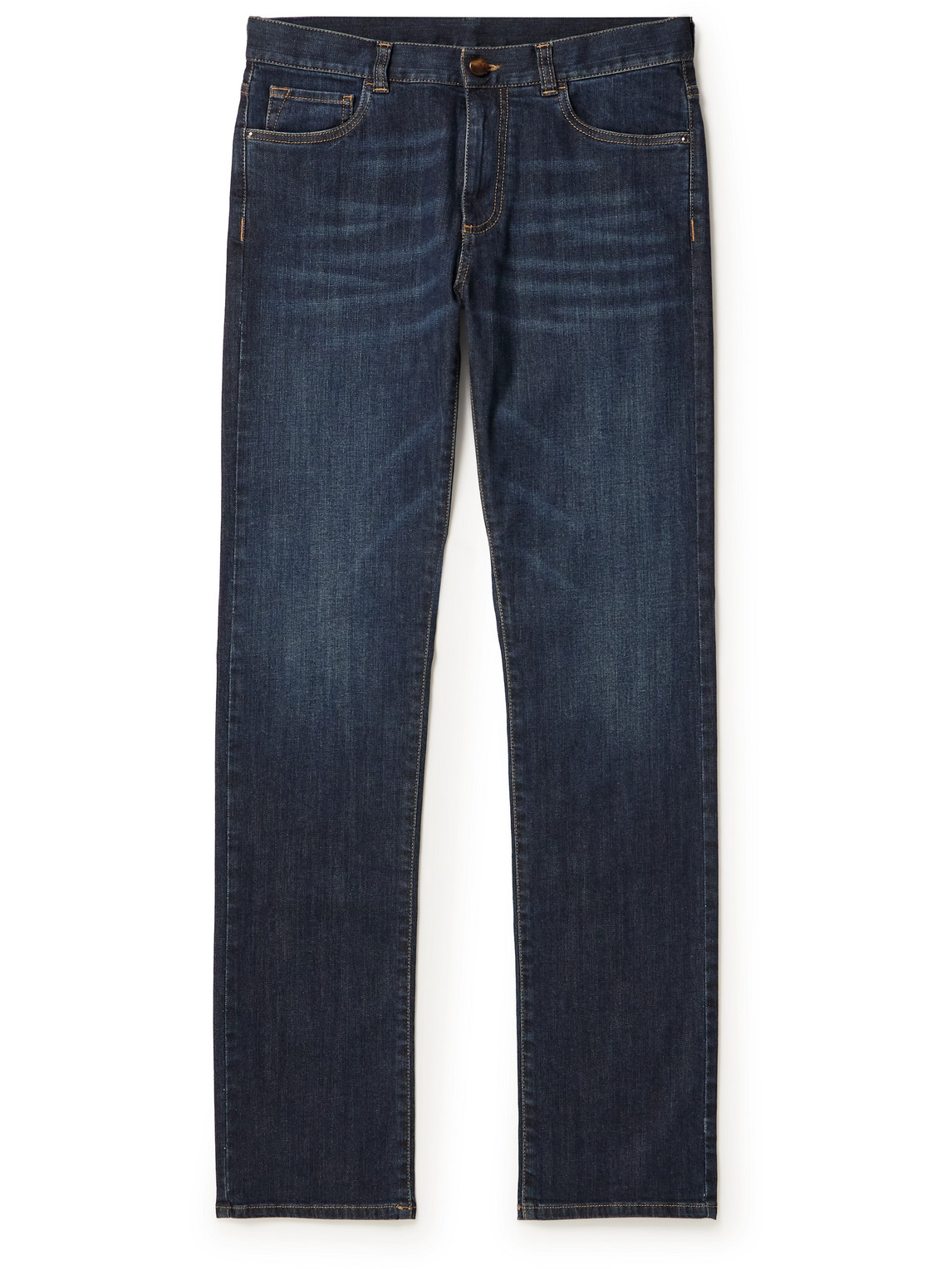 Slim-Fit Straight-Leg Stretch-Denim Jeans