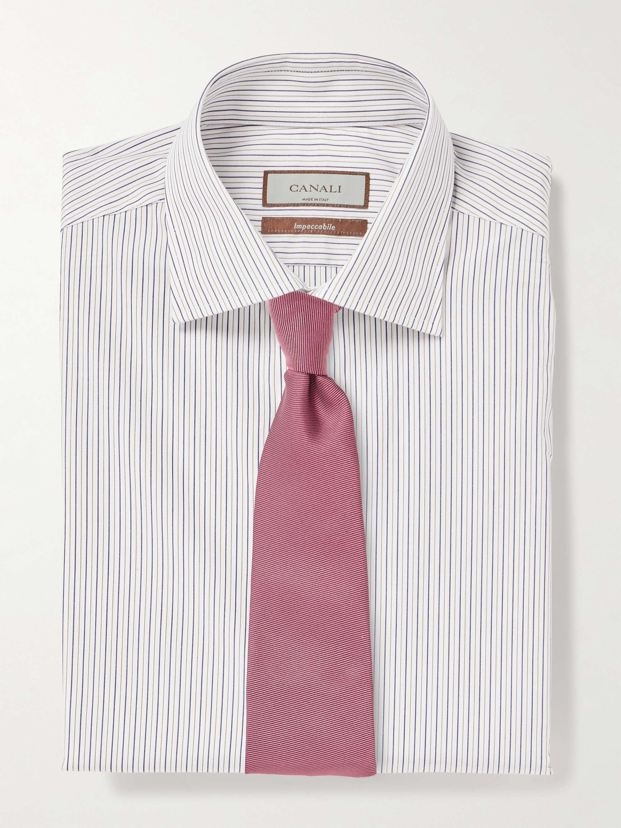 CANALI Striped Cotton-Poplin Shirt for Men | MR PORTER
