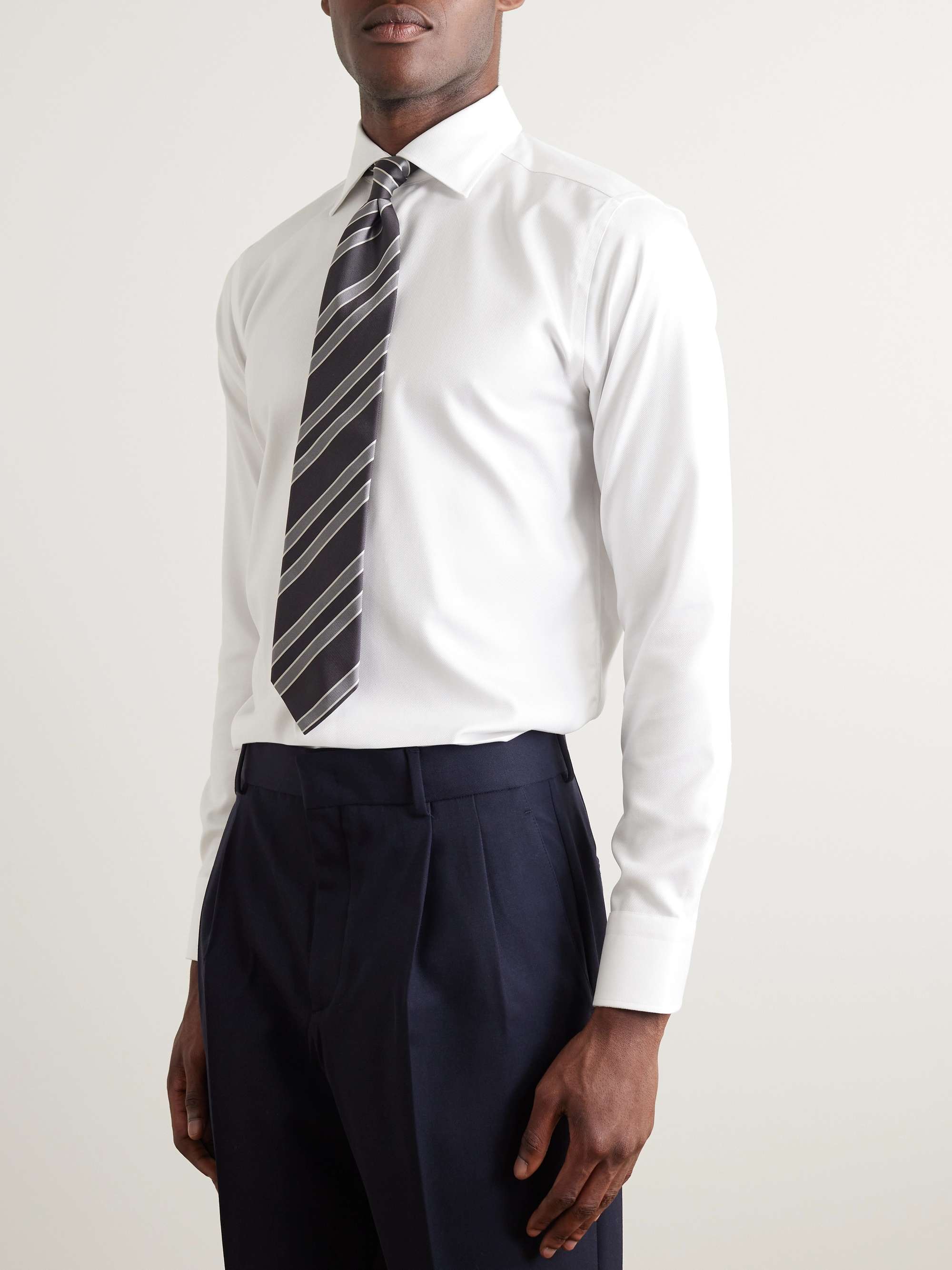 CANALI Slim-Fit Cutaway-Collar Impeccabile Cotton-Twill Shirt for Men ...